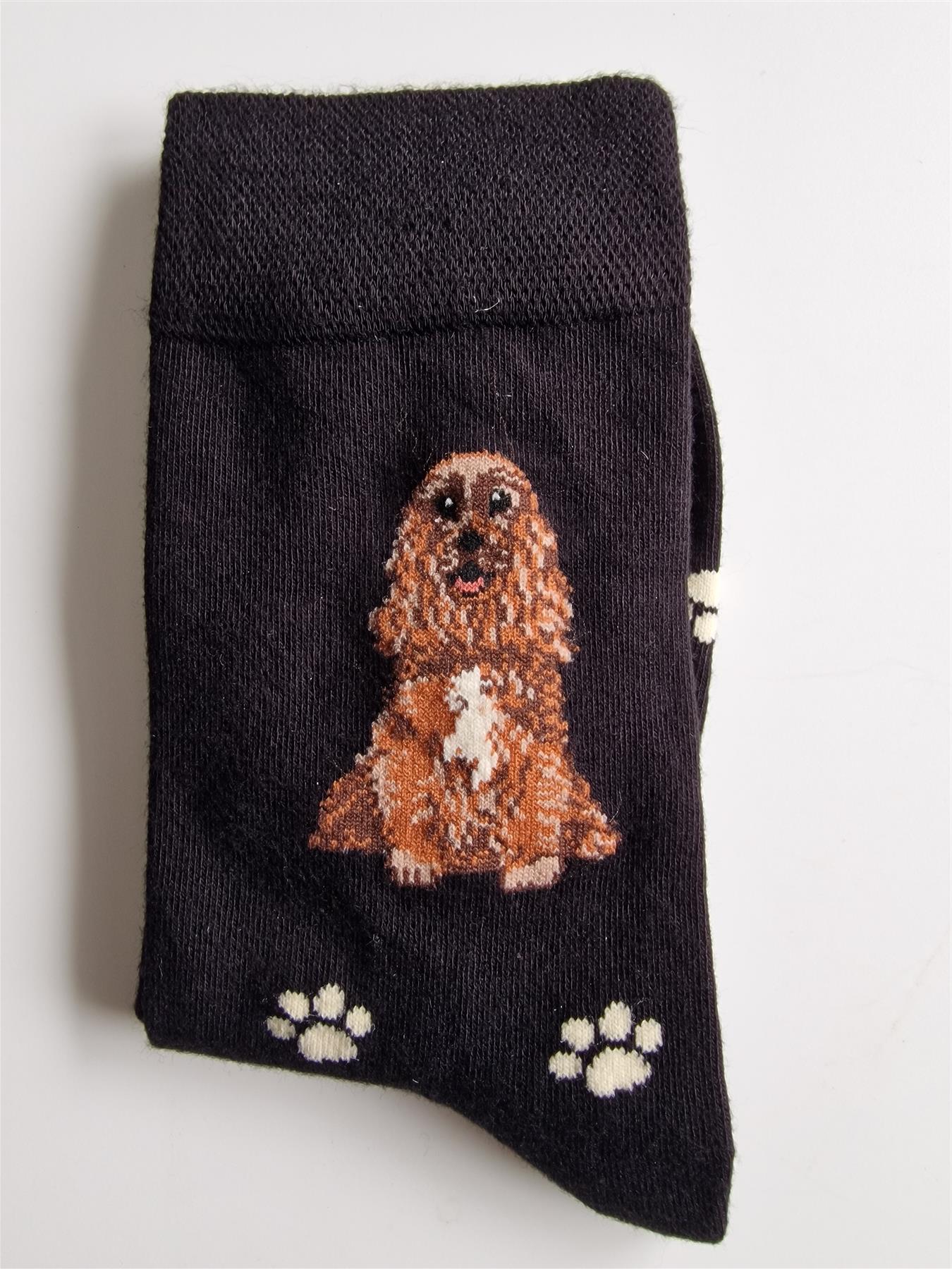Ladies Dog Lover Novelty Socks Paw Print Bamboo Blend 4-8 - Picture 17 of 35