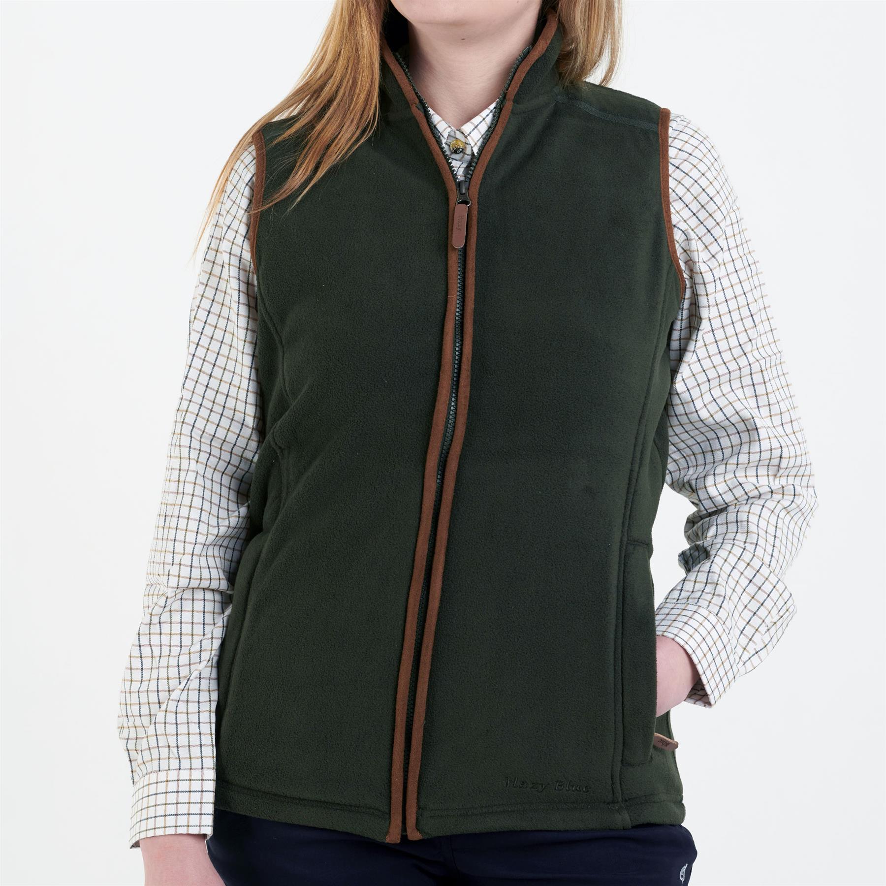 Hazy Blue Womens Ladies Sofia Full Zip Bodywarmer Gilet Fleece Waistcoat 8-20 - Picture 2 of 25