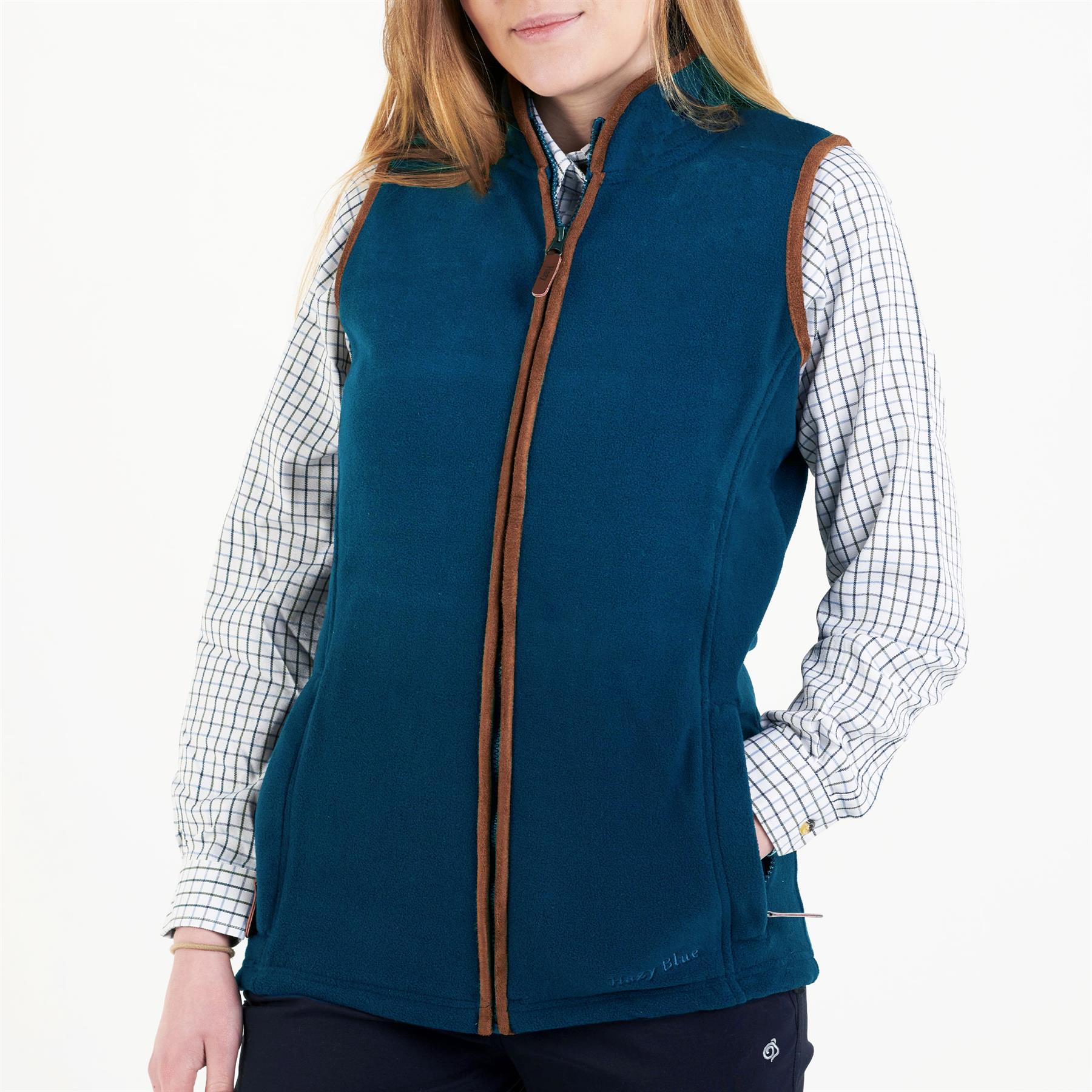 Hazy Blue Womens Ladies Sofia Full Zip Bodywarmer Gilet Fleece Waistcoat 8-20 - Picture 14 of 25