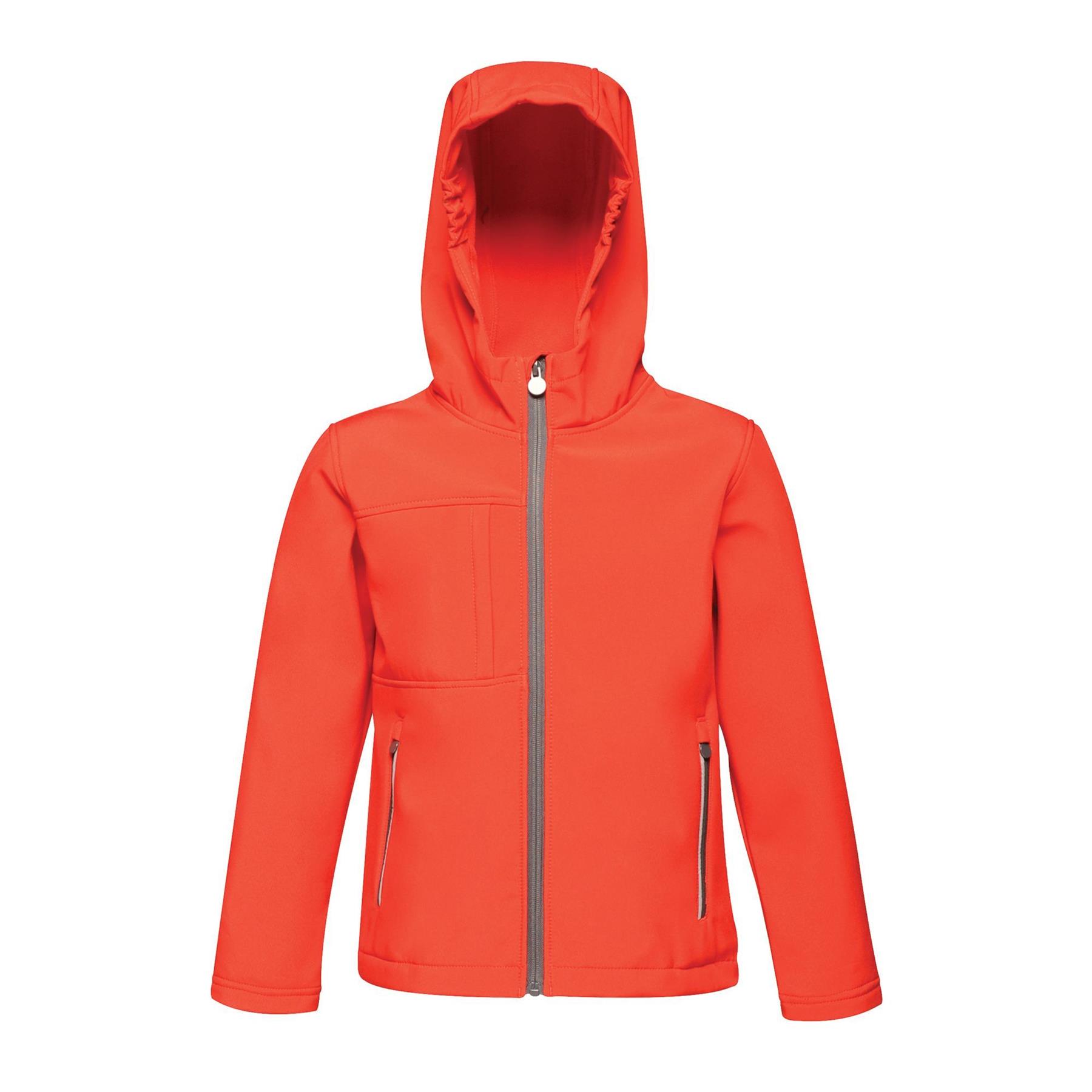 Regatta Kids Octagon Hooded Wind Showerproof Softshell Jacket Zip Pockets - Picture 3 of 4