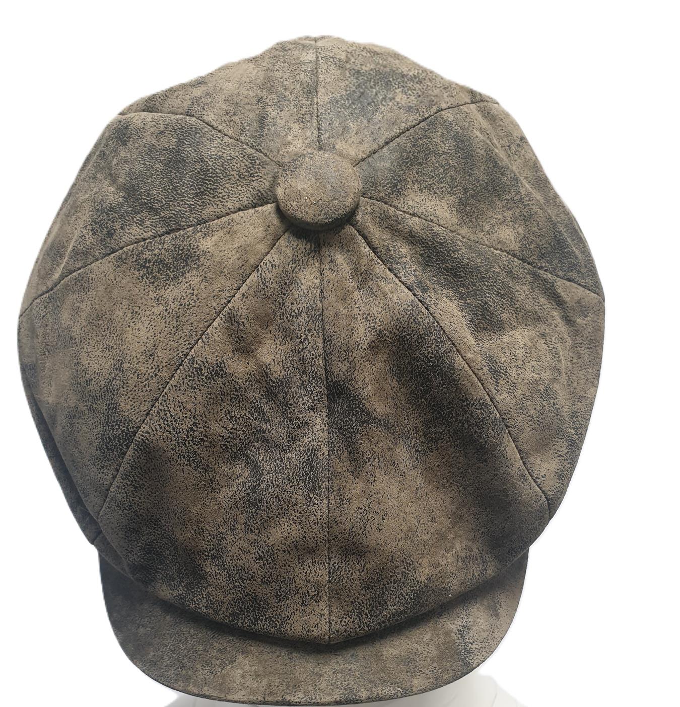 Original Eureka Stockade Herren 8-teilig Distressed Olivleder Bäckermütze Junge - Bild 3 von 7