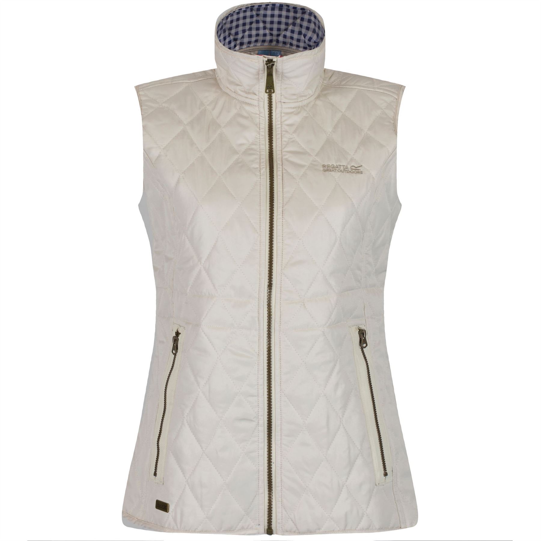 Regatta Womens Cosmia Quilted Lined Bodywarmer Gilet Vanilla Navy 8-20 2 - Picture 3 of 4