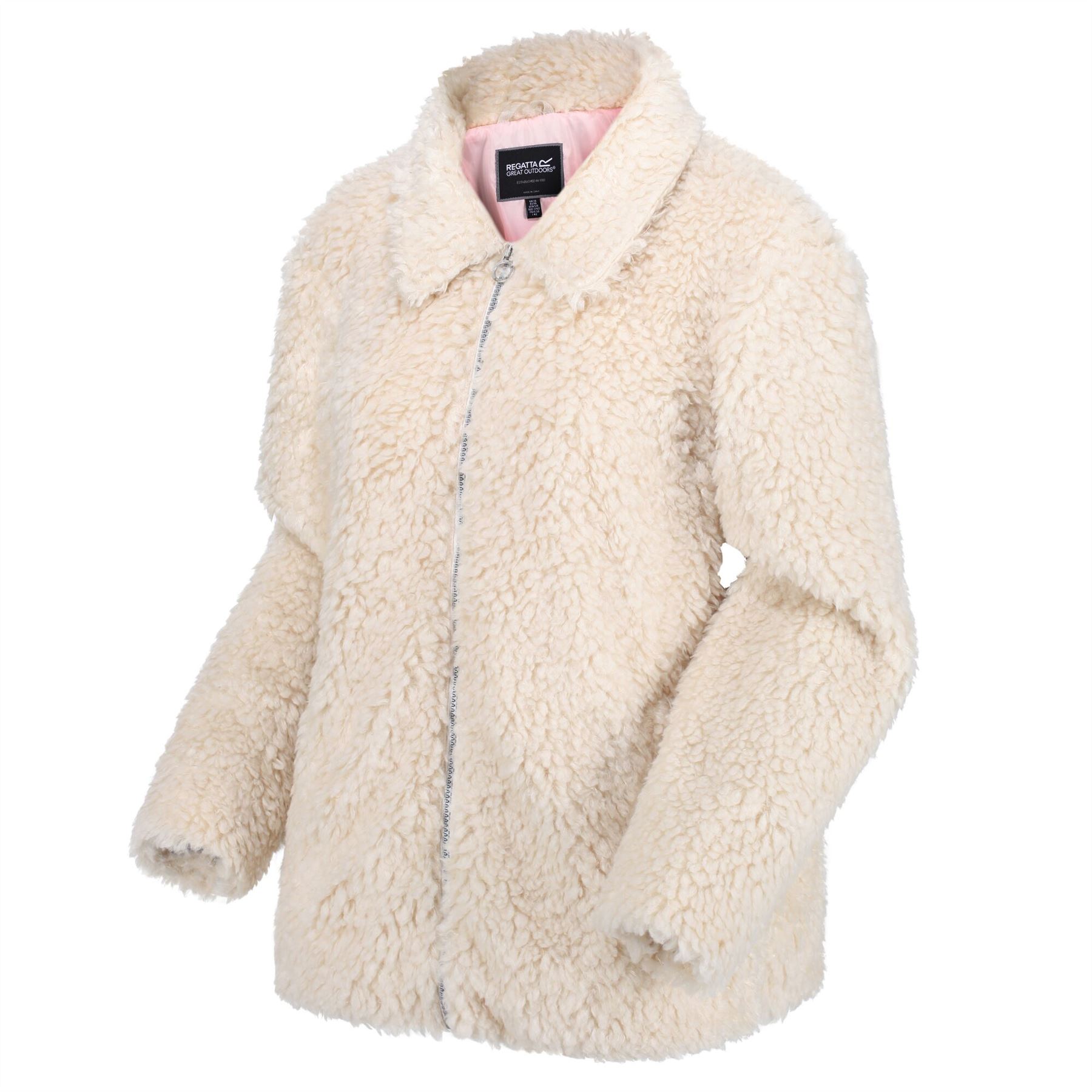 Regatta Womens Akasha Full Zip Taffeta Lined Teddy Fleece Sweater Jacket - Picture 8 of 8