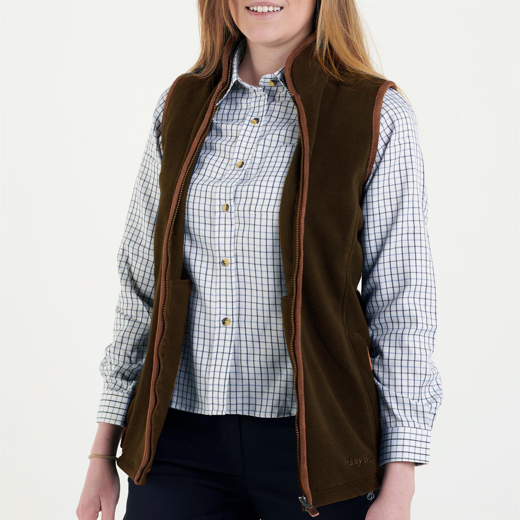 Hazy Blue Womens Ladies Sofia Full Zip Bodywarmer Gilet Fleece Waistcoat 8-20 - Picture 12 of 25