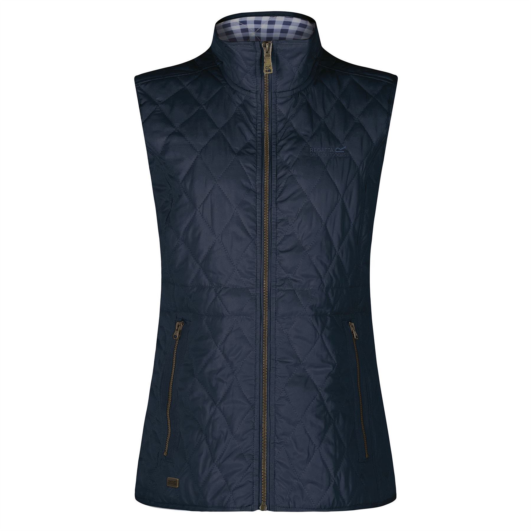 Regatta Womens Cosmia Quilted Lined Bodywarmer Gilet Vanilla Navy 8-20 2 - Picture 4 of 4