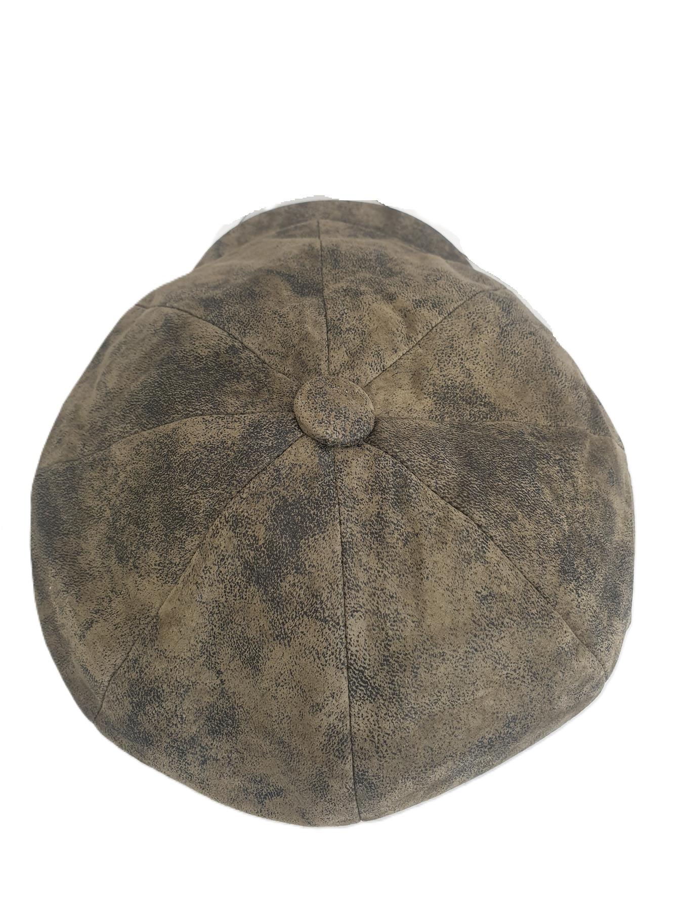 Original Eureka Stockade Herren 8-teilig Distressed Olivleder Bäckermütze Junge - Bild 5 von 7