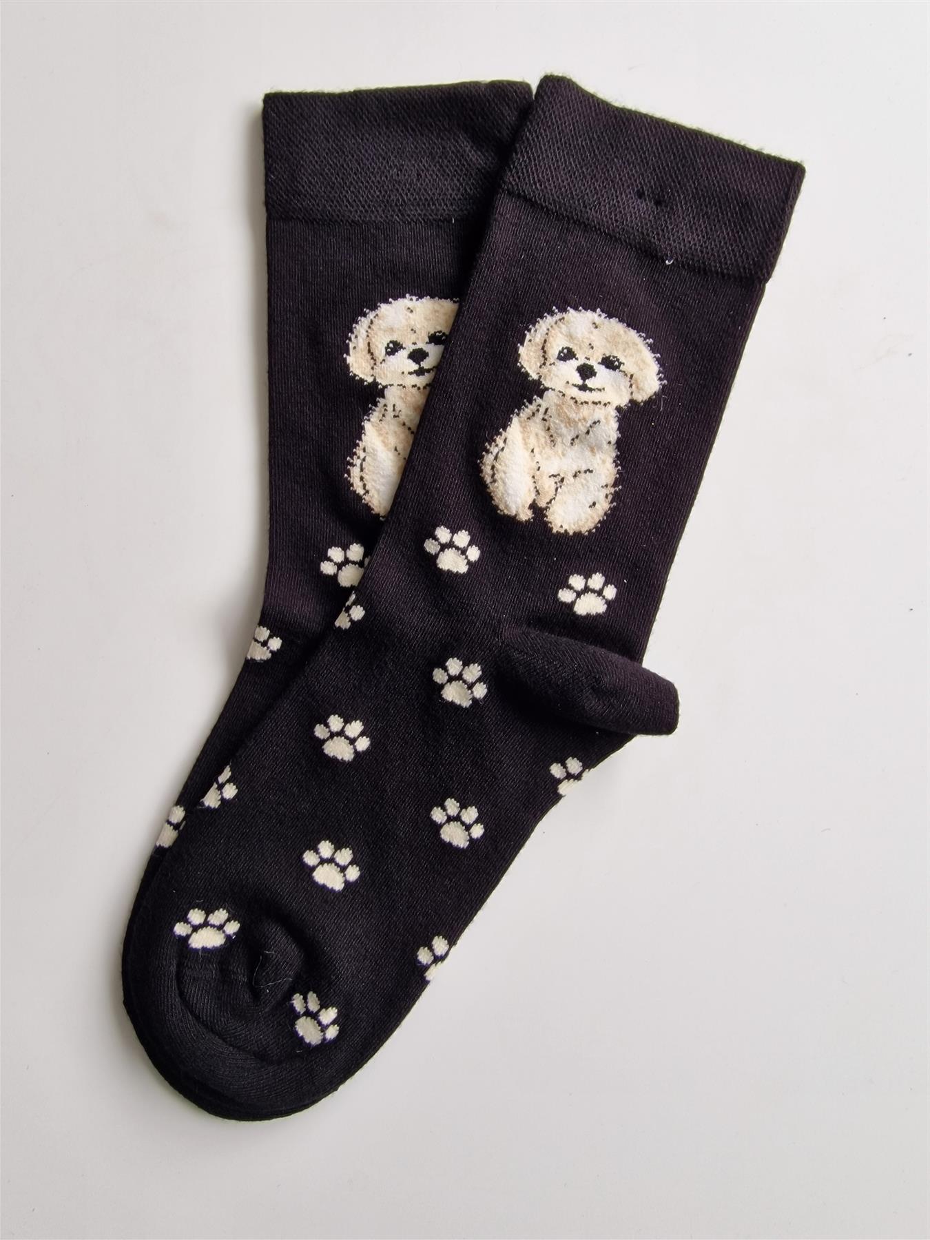 Ladies Dog Lover Novelty Socks Paw Print Bamboo Blend 4-8 - Picture 26 of 35