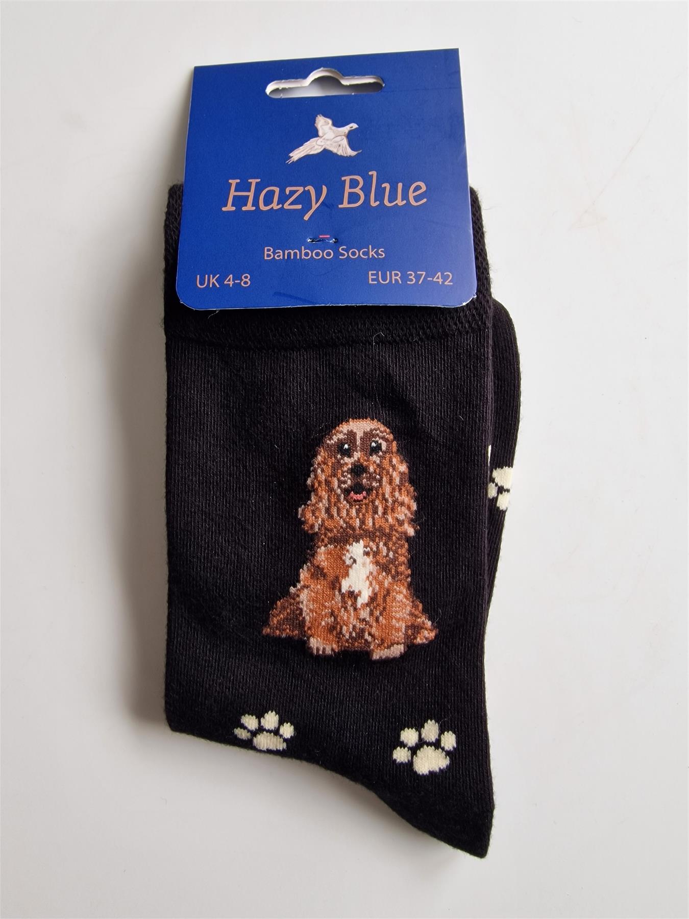 Ladies Dog Lover Novelty Socks Paw Print Bamboo Blend 4-8 - Picture 16 of 35
