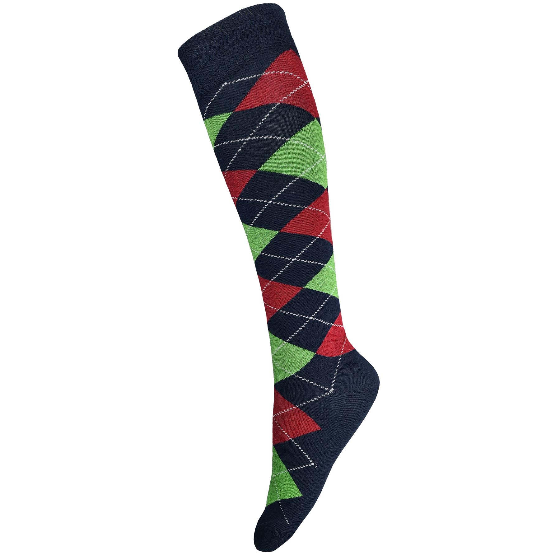 Ladies Knee Long Argyle Riding Socks Horse Equestrian Diamond Pattern Cotton
