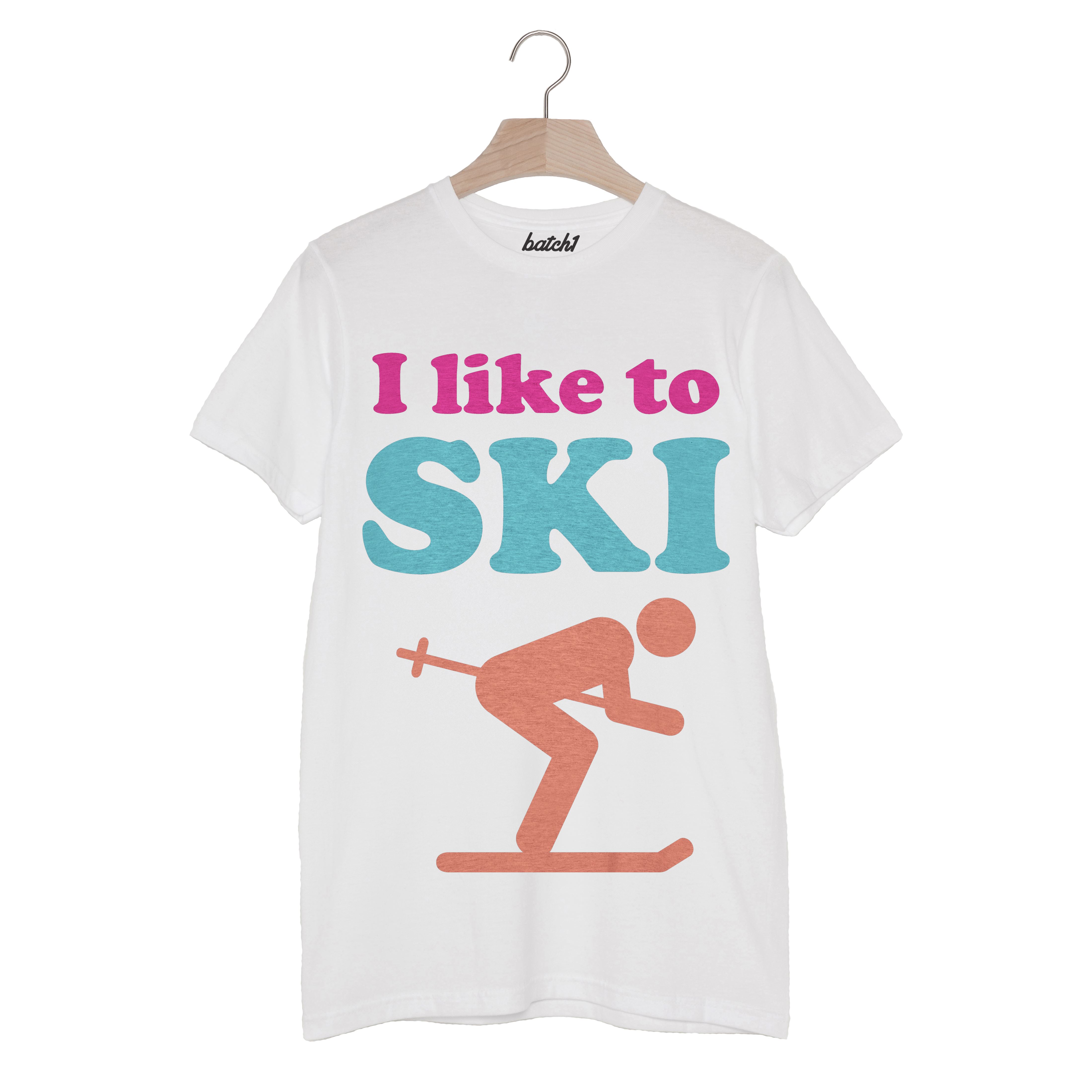 Camiseta Batch1 I Like To Ski - Para hombre Brillante Retro Después de Esquí Snowboard Eslogan - Imagen 3 de 3