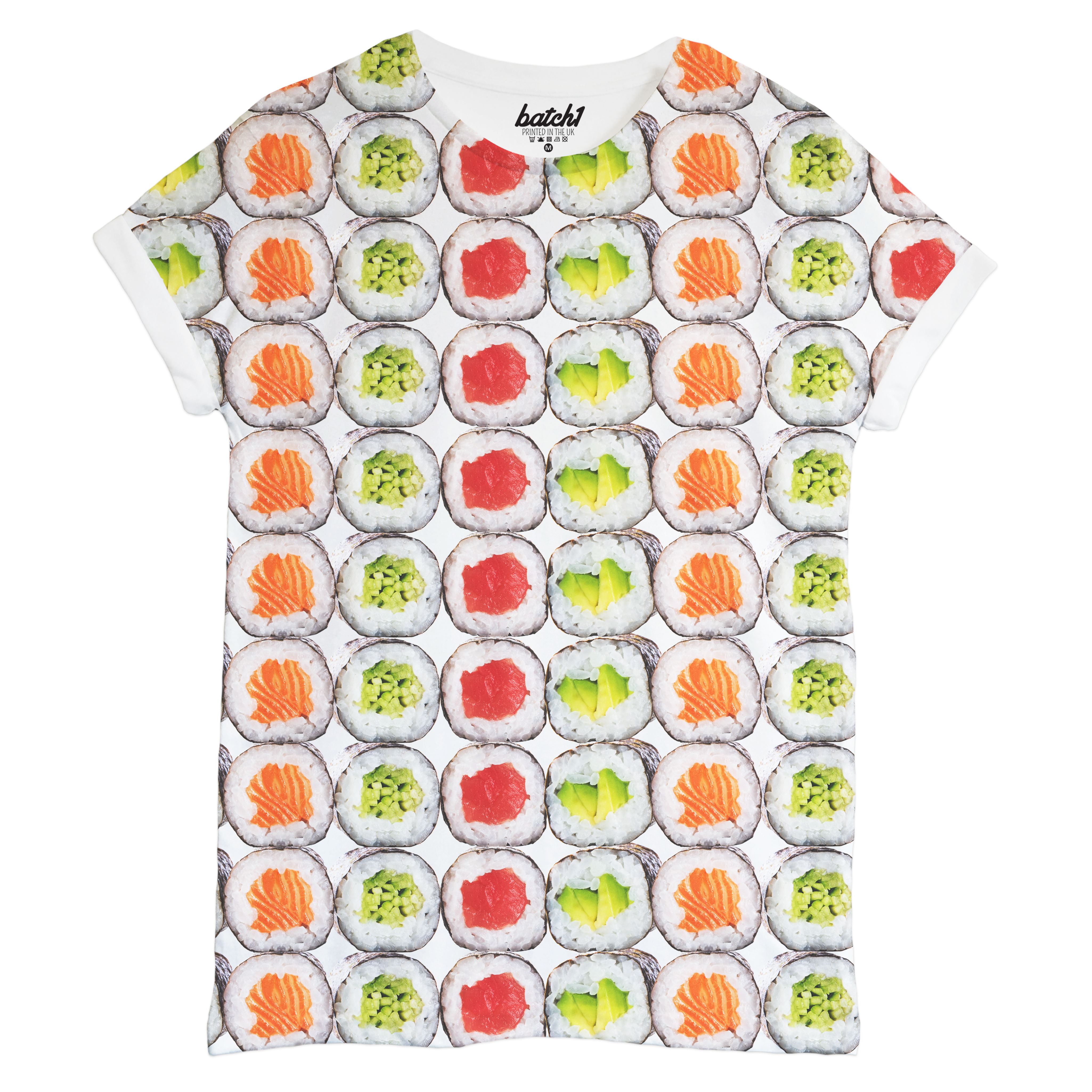 Camiseta de moda unisex con estampado fotográfico de sushi por lotes 1