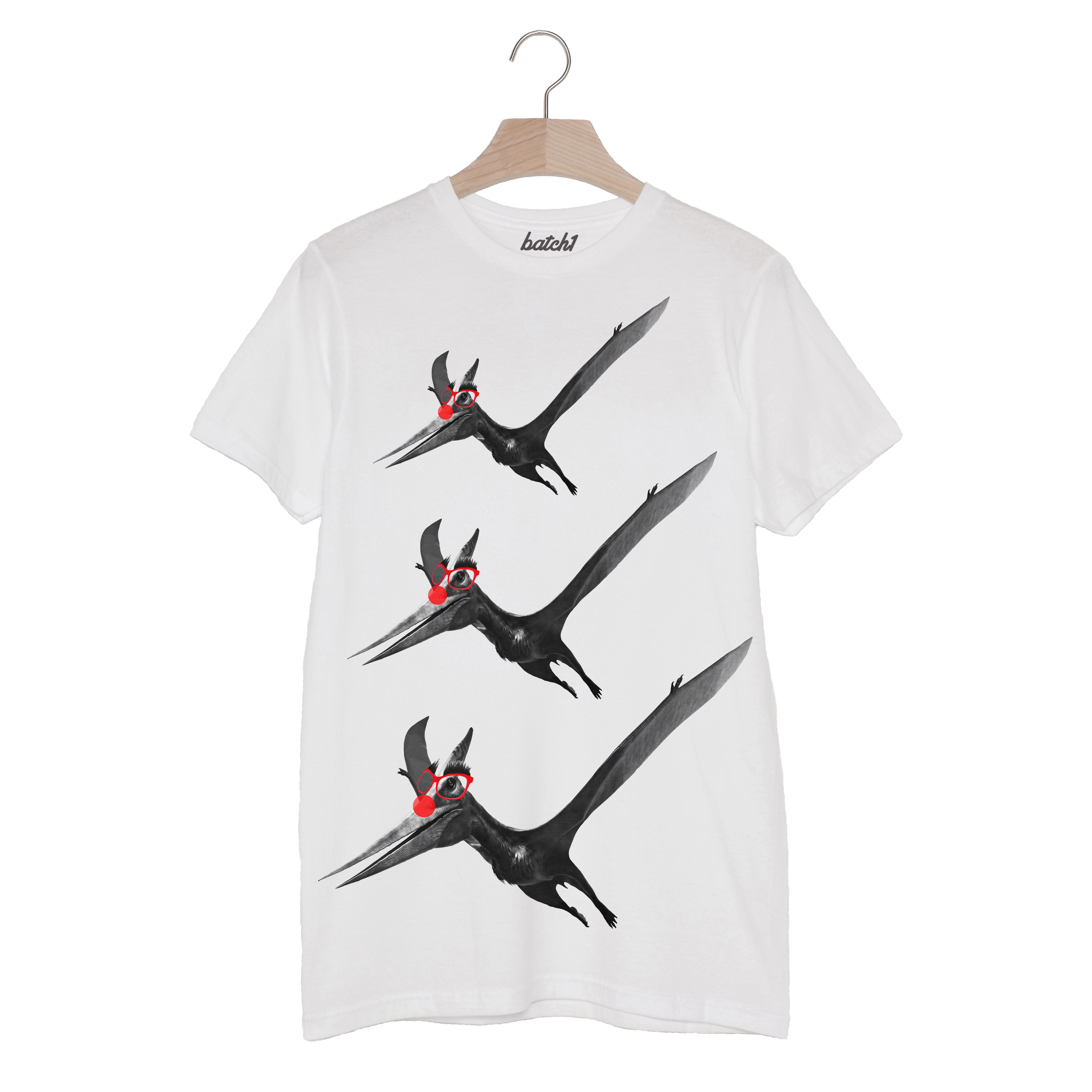 Lote 1 Cómic Alivio Nariz Roja Día Divertida Pteranodon Unisex Caridad Moda Camiseta - Imagen 2 de 2