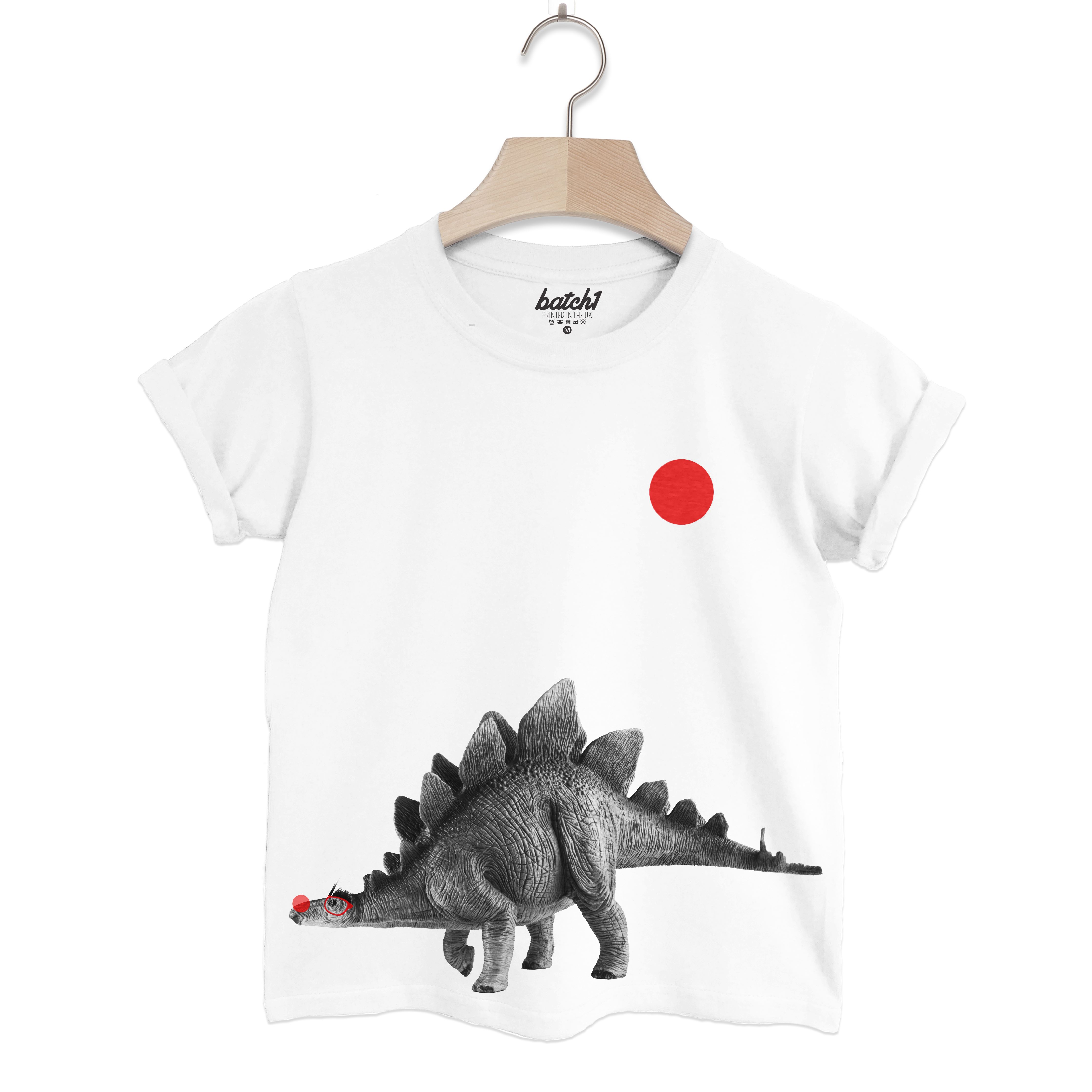 Batch1 Comic Relief Red Nose Day Funny Stegosaurus Children's Charity T-Shirt - Picture 2 of 2