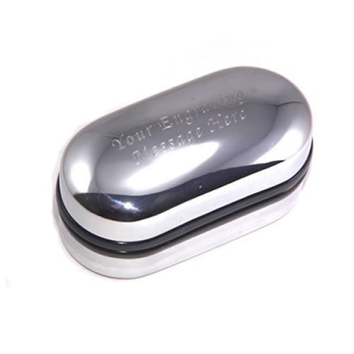 Engraved Personalised Silver Oval Monogram Initial Cufflinks Men's Gift - Picture 2 of 3