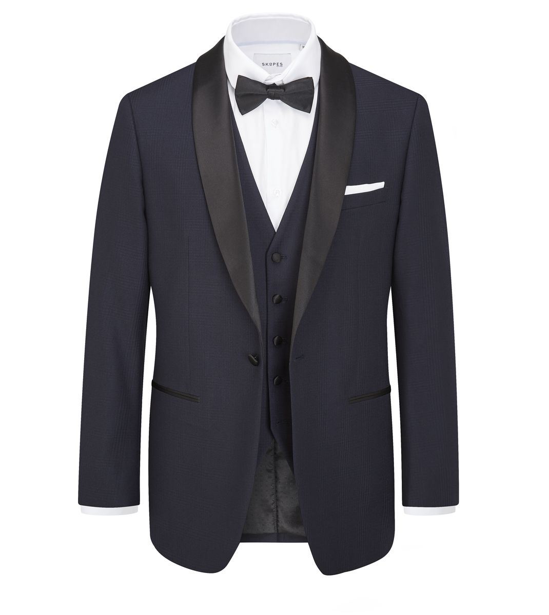 Skopes Newman Suit Jacket For Men’s in Navy Shadow Check, 34S to 58L