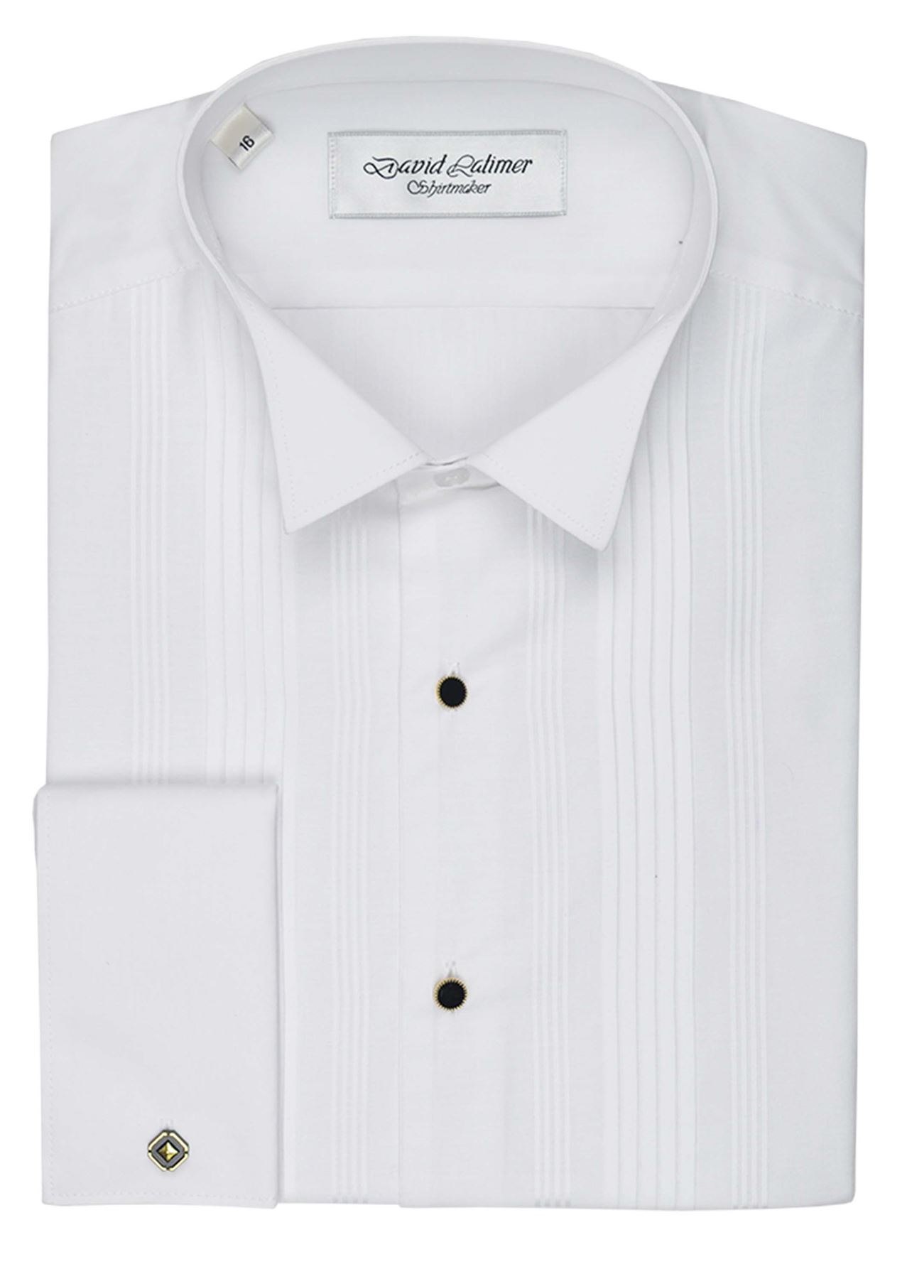 Poly-cotton Pleated WING Colletto Camicia Abito 17 /"