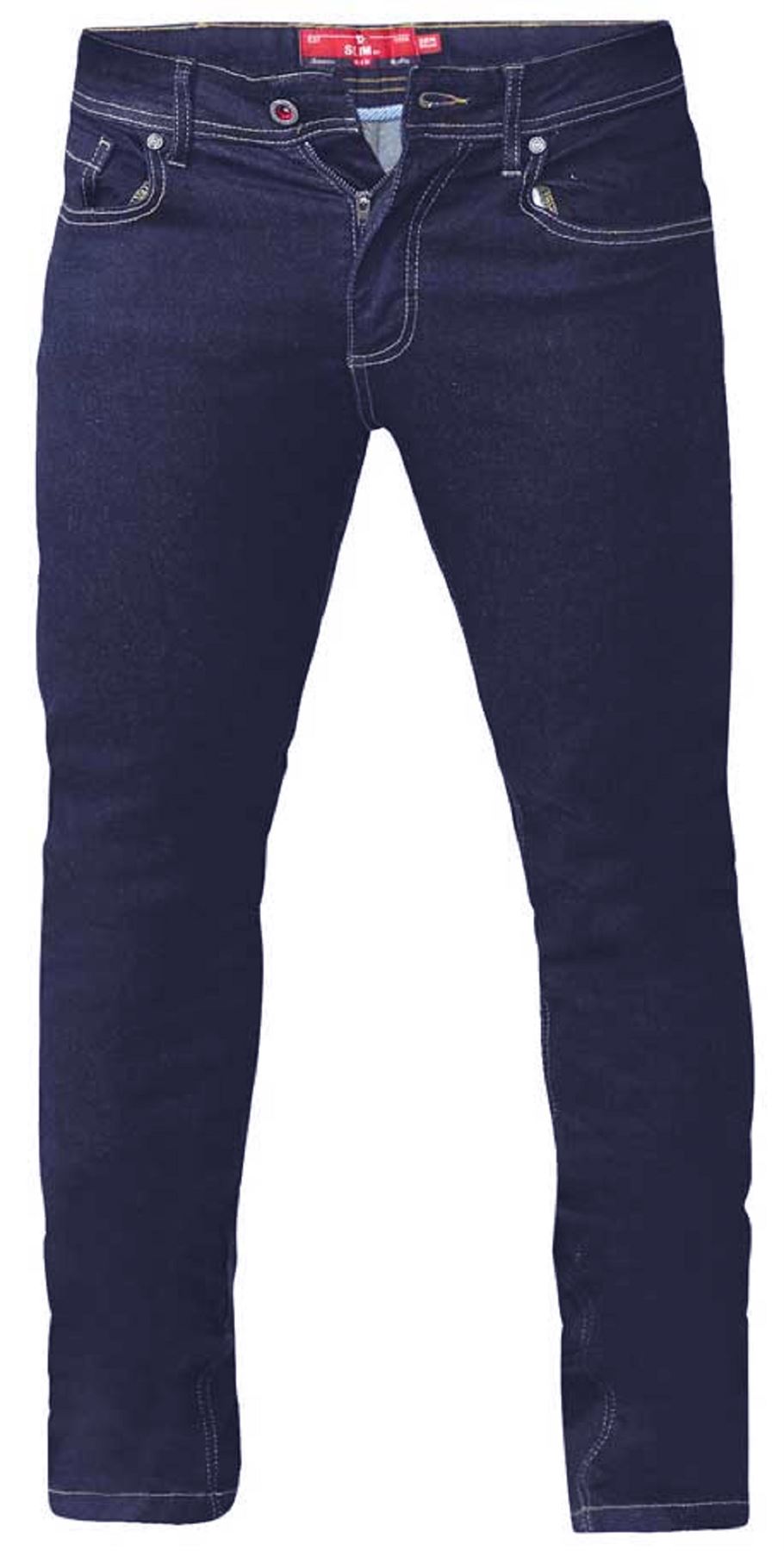 D555 Men’s Big Size Tapered Fit Stretch Jeans Indigo (Cedric) Waist 42- 60 S/R/L