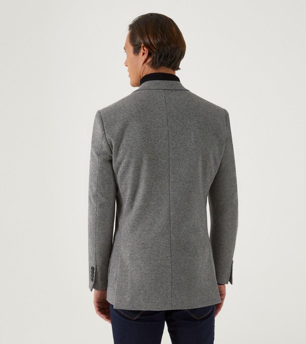 Skopes Men's Big Size Tailored Fit Puppytooth Sports Jacket Size