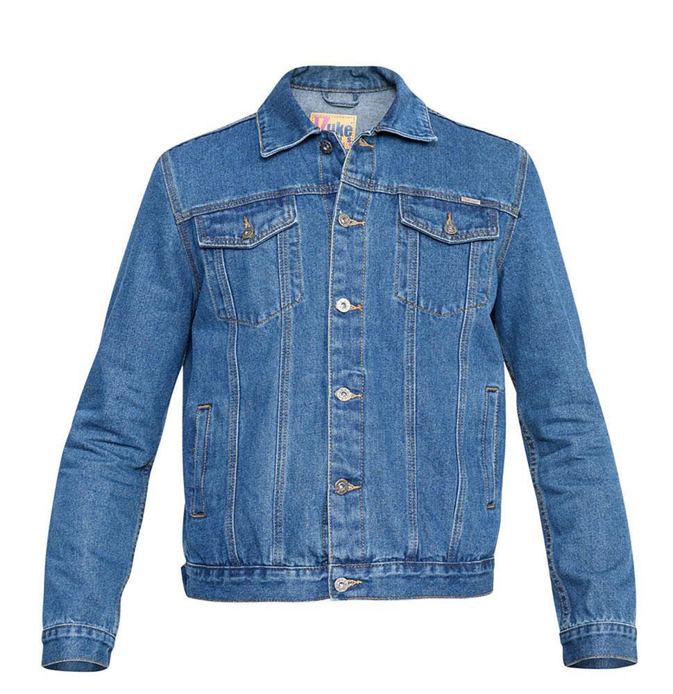 MENS DENIM JEAN JACKET - Duke Classic Western Style Trucker