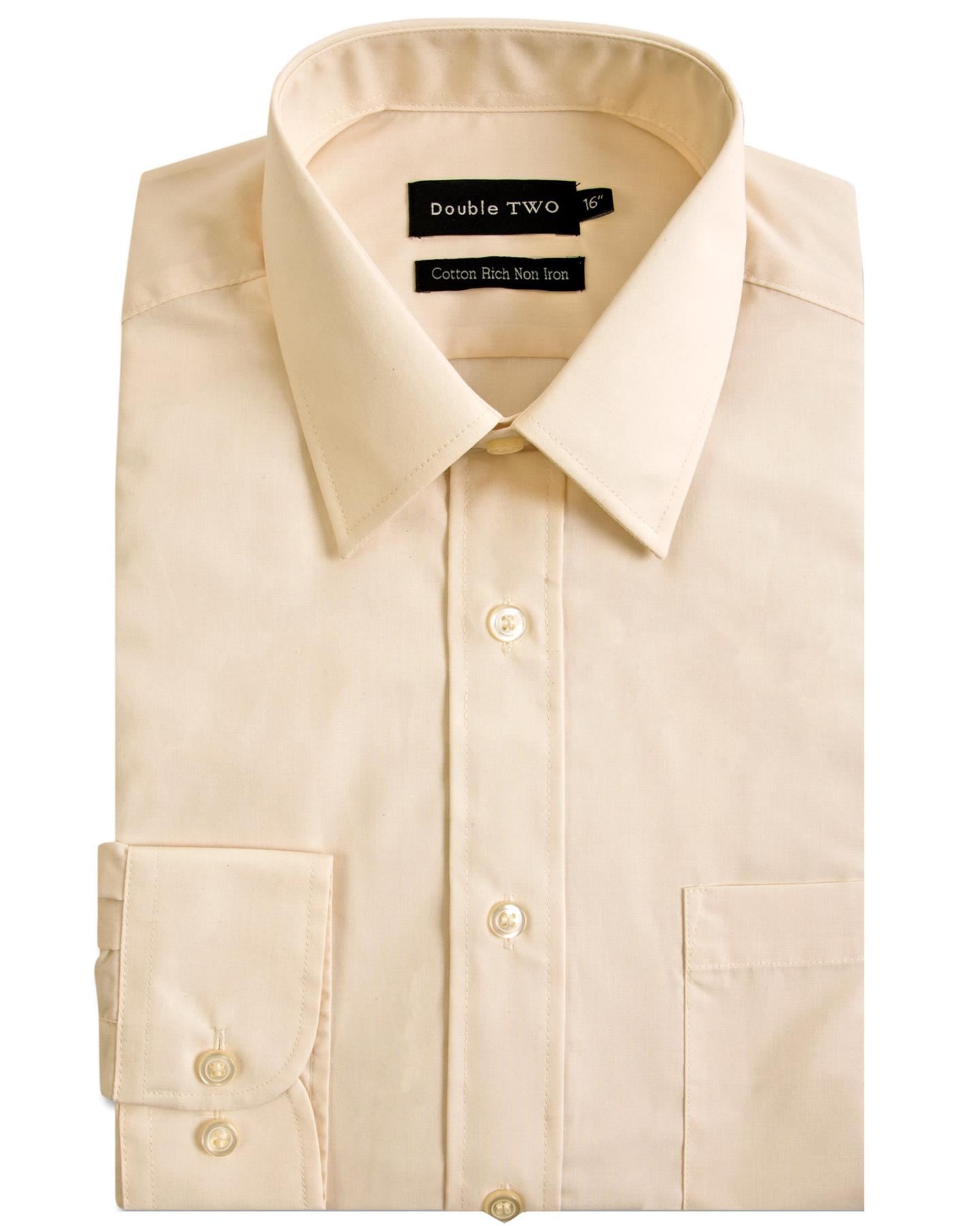 Cuello Camisa Formal Doble Dos Para Hombre Manga Larga Algodón Rico Talla 14.5 A 23 - Imagen 14 de 42