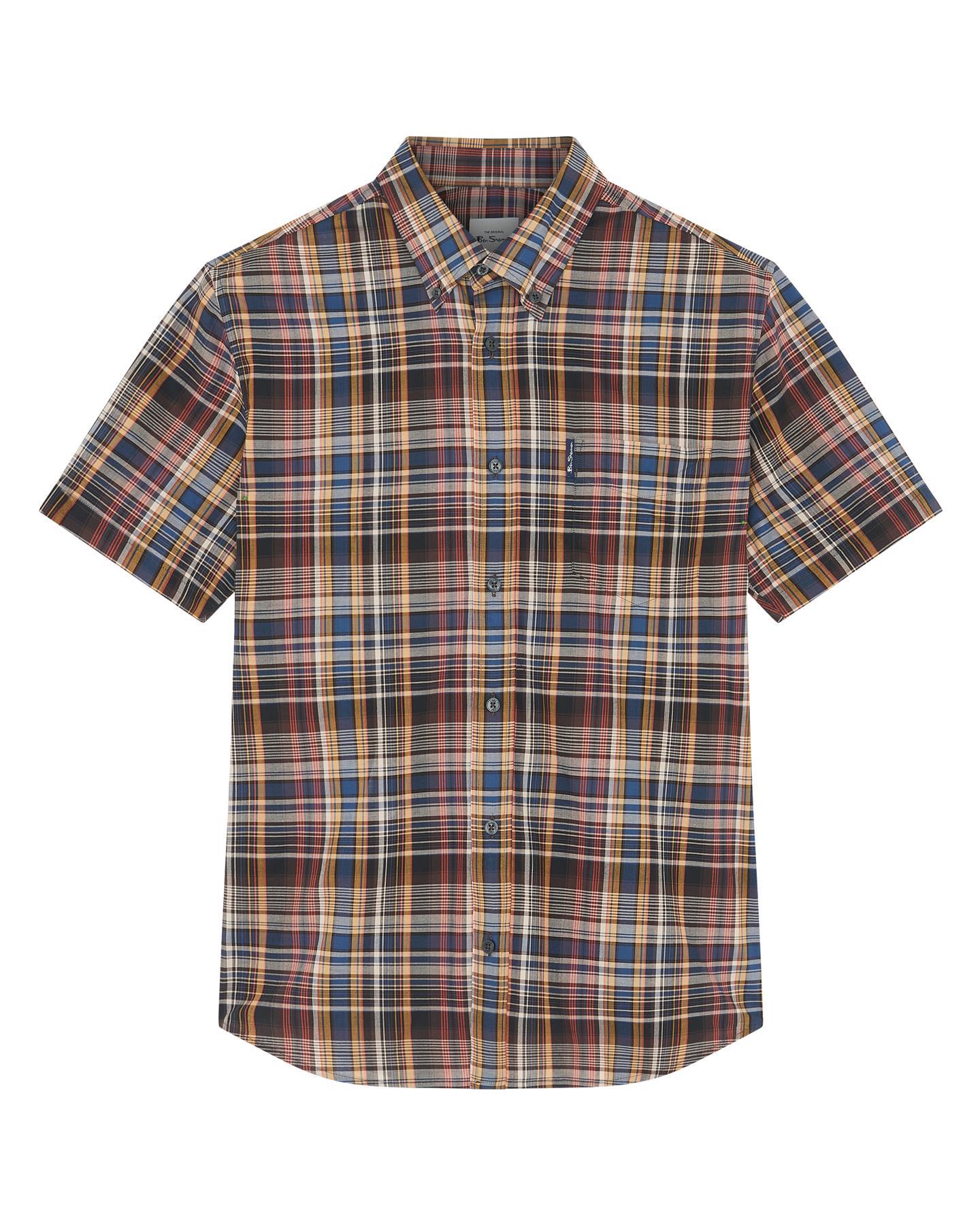 Ben Sherman Men's Signature Window Overcheck Short Sleeve Shirt - 100% Cotton, Plus Size 2XL-5XL, Casual Button-Down - View #11