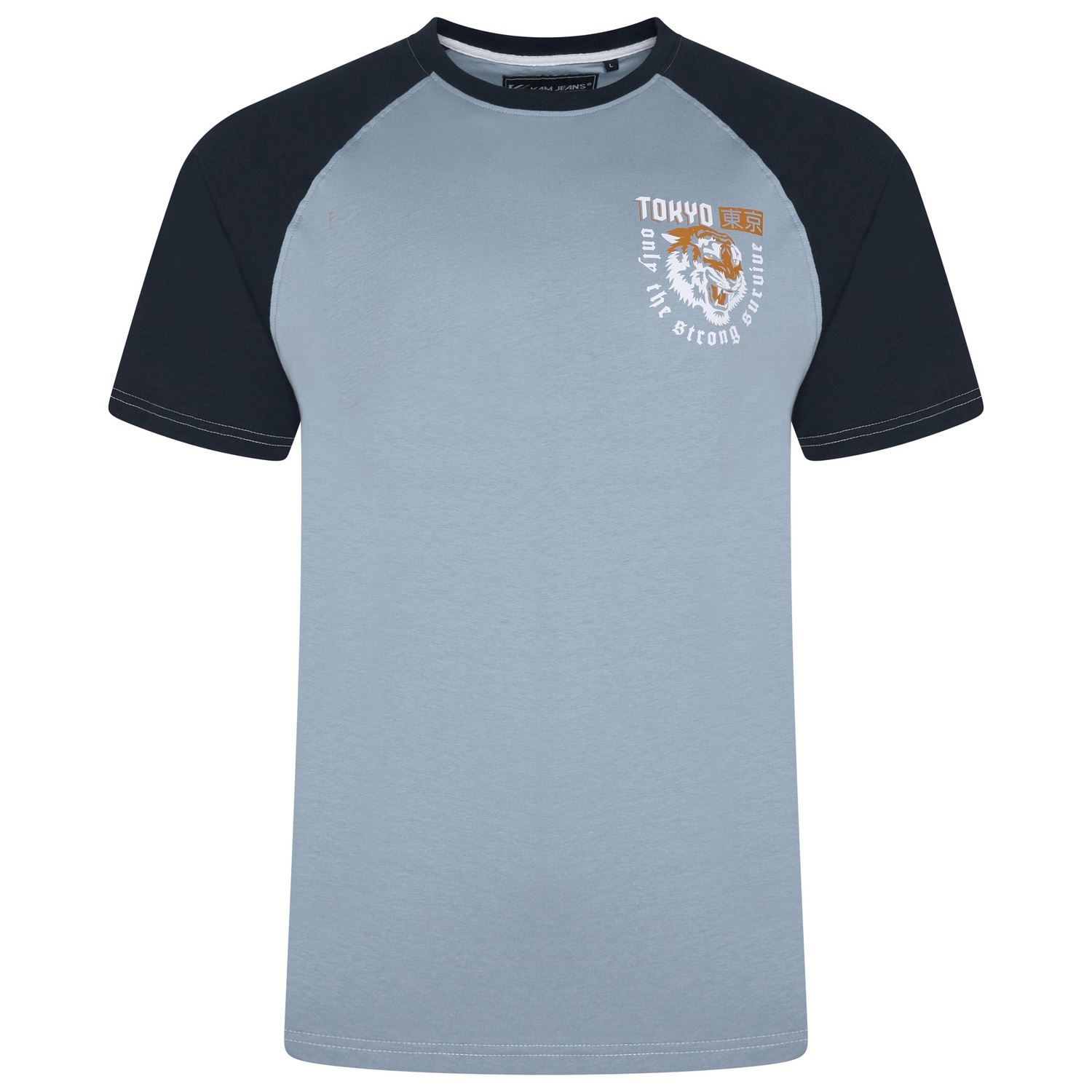 KAM Raglan Tokyo Print For Men in 3 Colours, 2XL-8XL