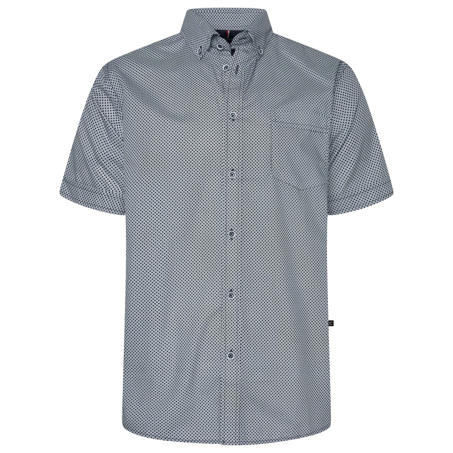 KAM All-Over Geo Print Shirt For Men in Blue, 2XL-8XL