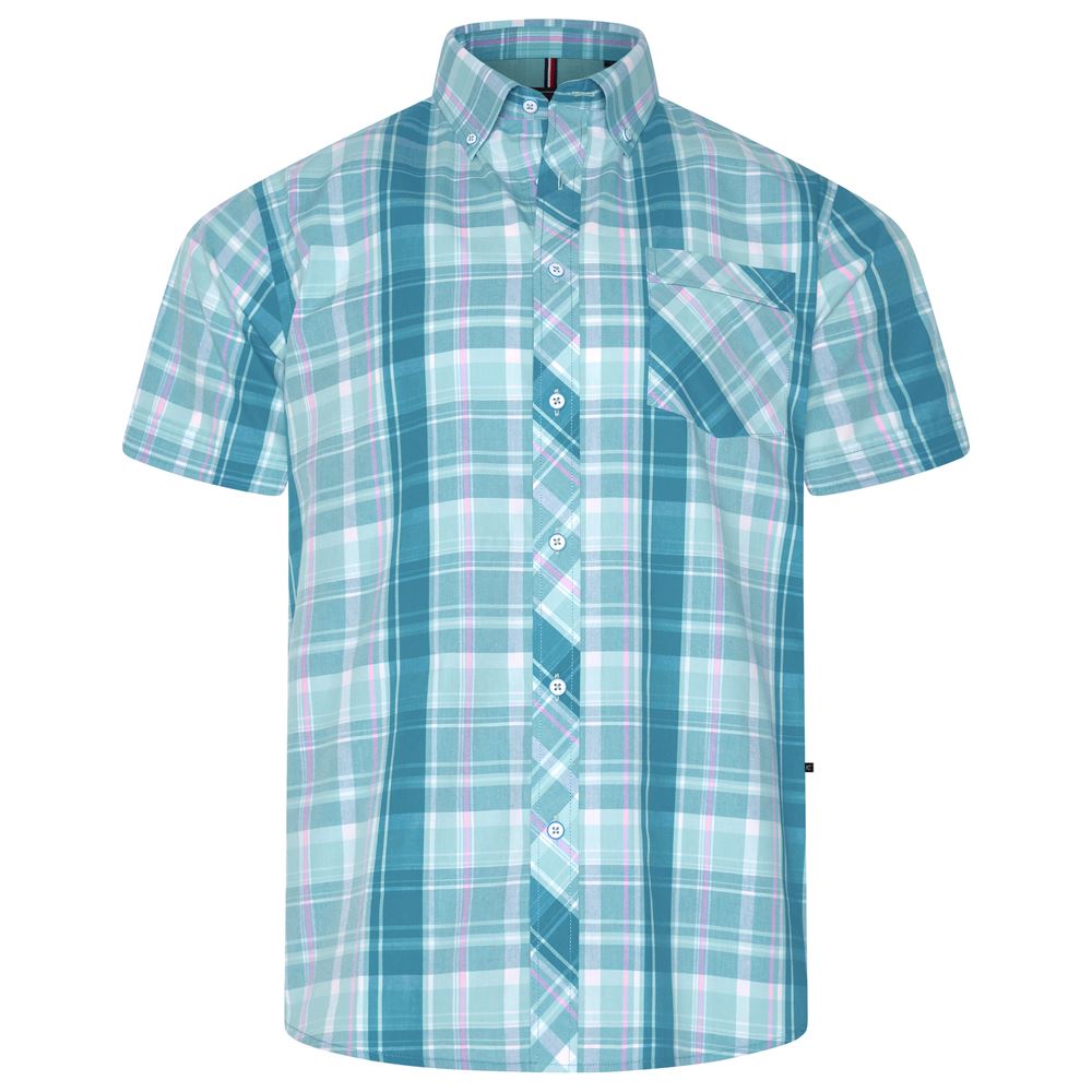 KAM Short Sleeve Summer Check Shirt For Men in 2 Colours, 2XL-8XL