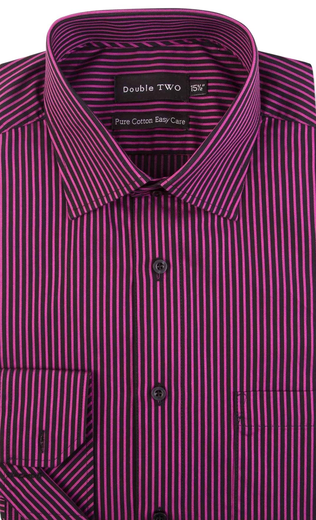 Double Two Men’s Big Size Stripe Shirt Size 18 – 23 inc, Multiple Options