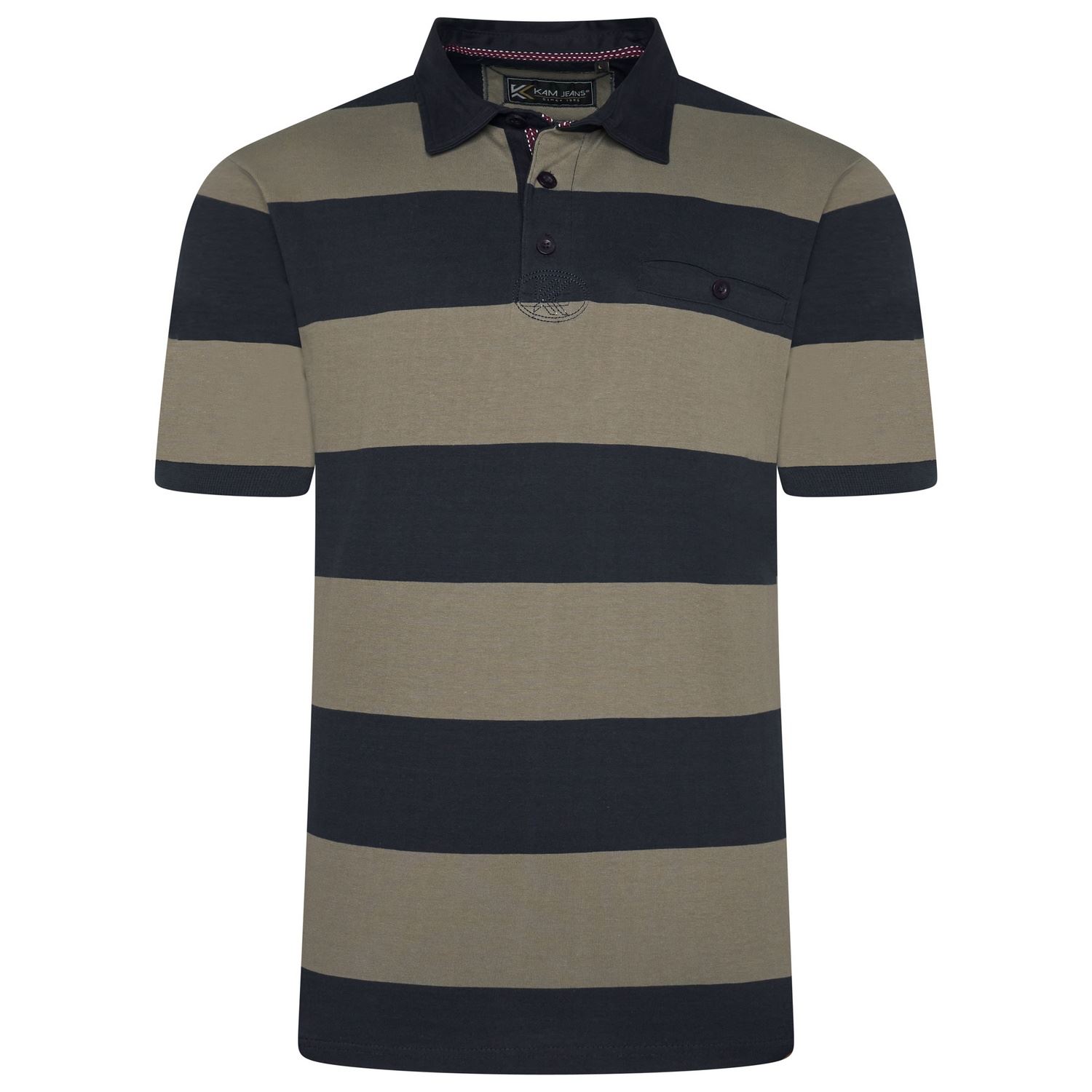 KAM Stripe Rugby Polo Shirt For Men in 3 Colours, 2XL-8XL