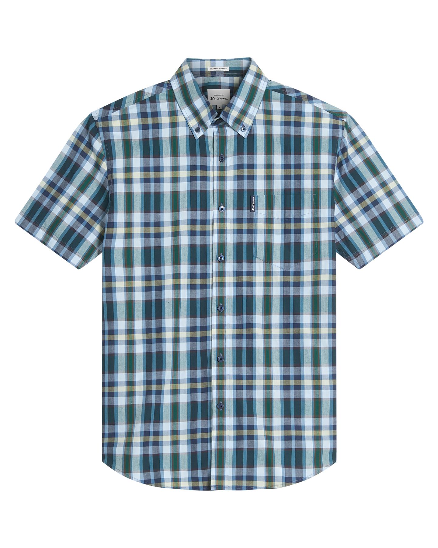 Ben Sherman Irregular Check Short Sleeve Shirt For Men in 2 Colours, 2XL-5XL - Picture 3 of 12