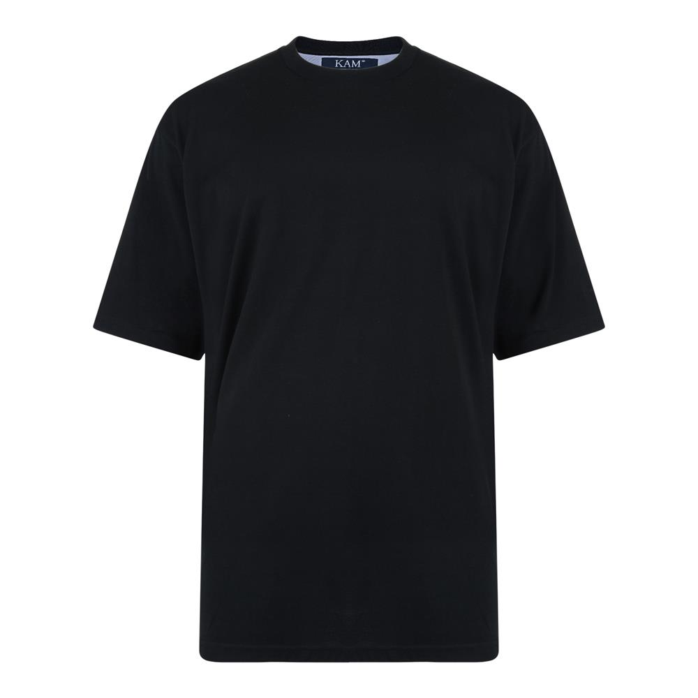 Camiseta lisa de algodón puro talla grande KAM para hombre talla 2XL-12XL, 10 colores - Imagen 2 de 12
