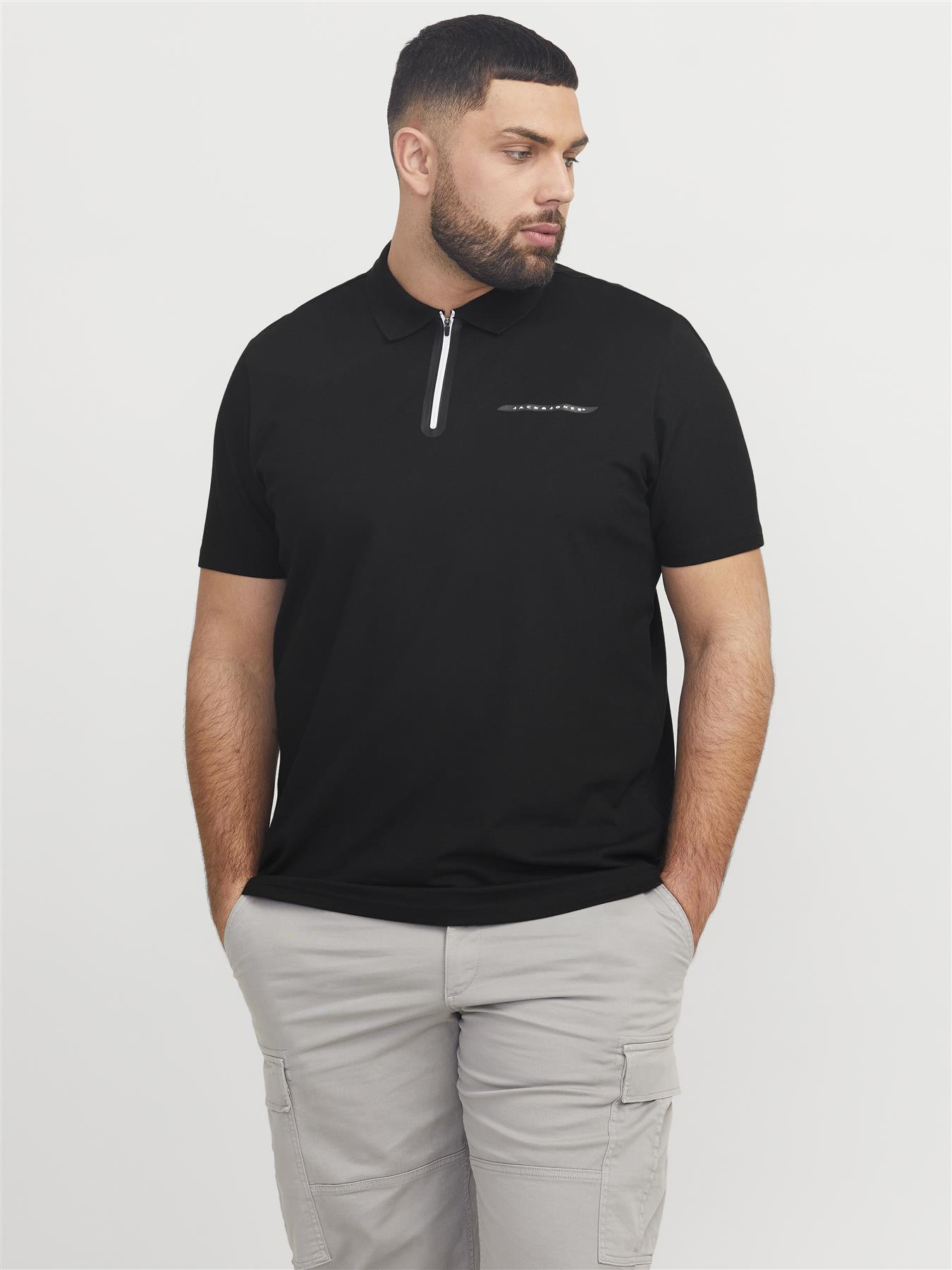 Jack & Jones Polo Shirt For Men (JCOFUSION PIQUE) in 3 Colours, 4XL-7XL - Picture 8 of 17