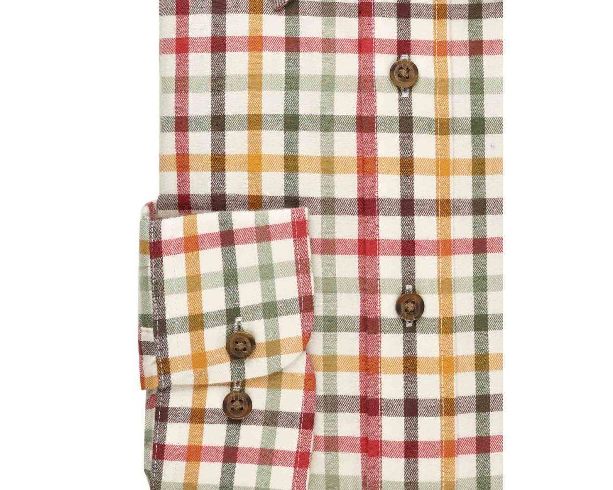Double Two Men's Classic Fit Long Sleeve Pure Cotton Check Shirt 18.5-23, Gold - Picture 12 of 19