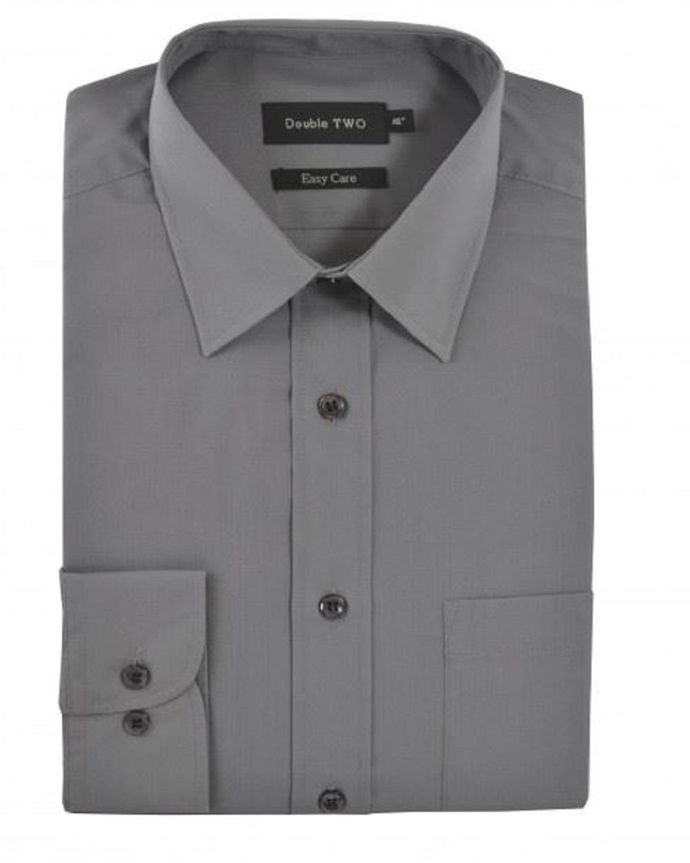 Camisa de manga larga Double Two para hombre calce clásico mezcla de algodón (3300) talla 15-23 - Imagen 67 de 74