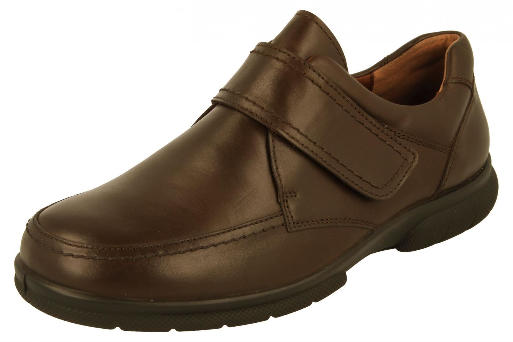 Mens Wide Fit Touch Strap Leather Shoes (Havant 2) By Db Shoes in 7 - 14, 2 Col