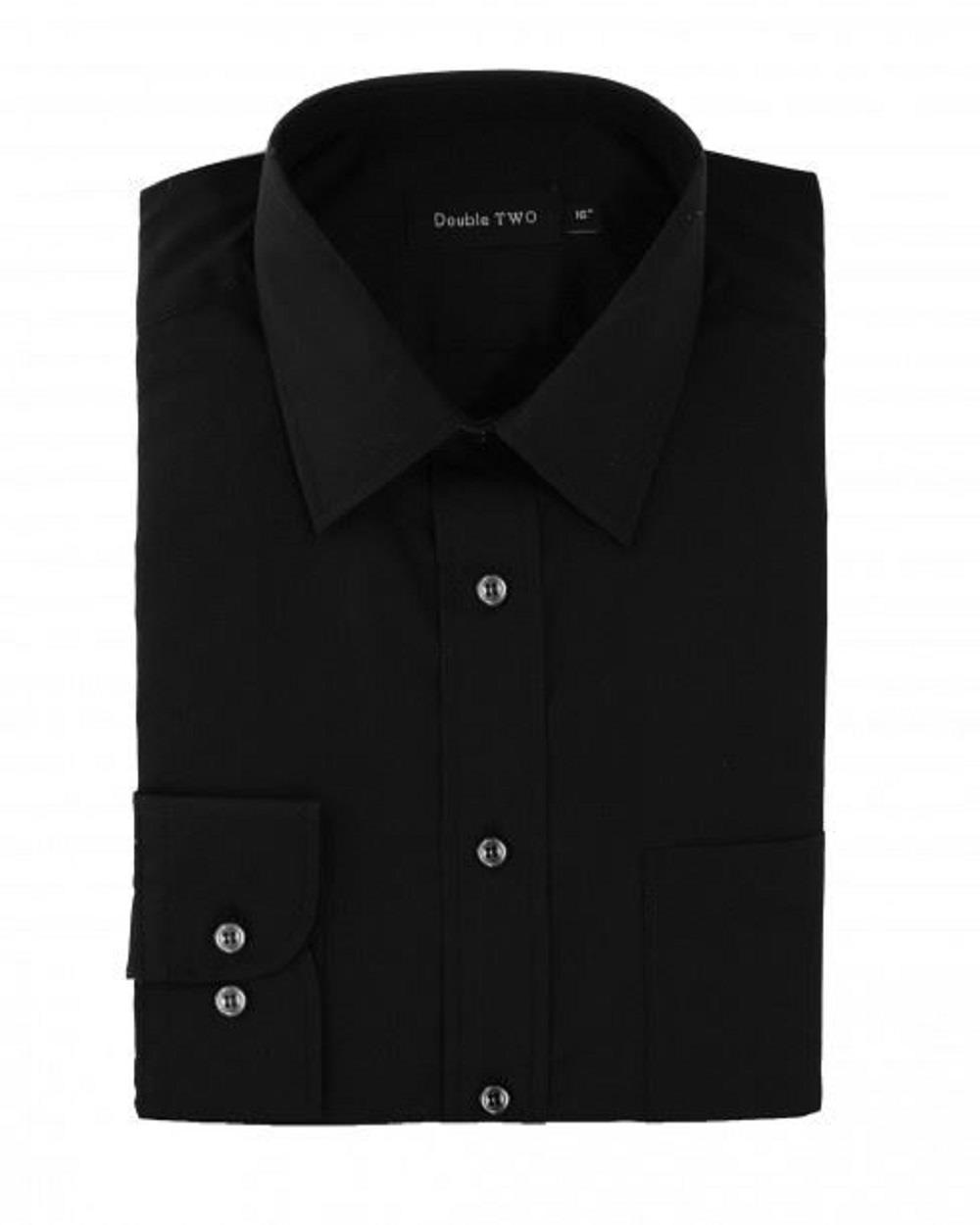 Camisa de manga larga Double Two para hombre calce clásico mezcla de algodón (3300) talla 15-23 - Imagen 14 de 74