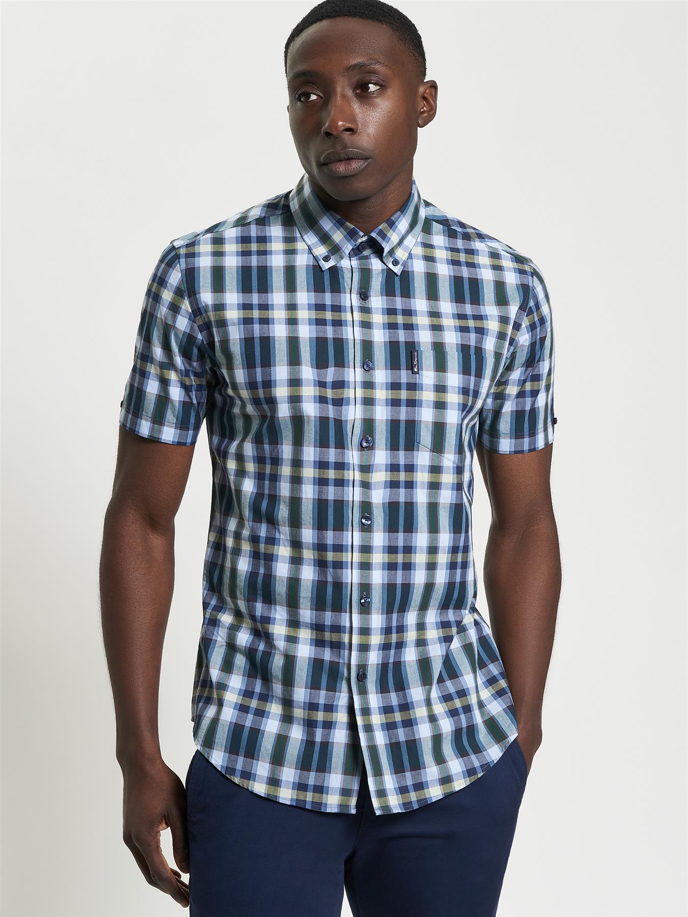 Ben Sherman Irregular Check Short Sleeve Shirt For Men in 2 Colours, 2XL-5XL - Picture 6 of 12