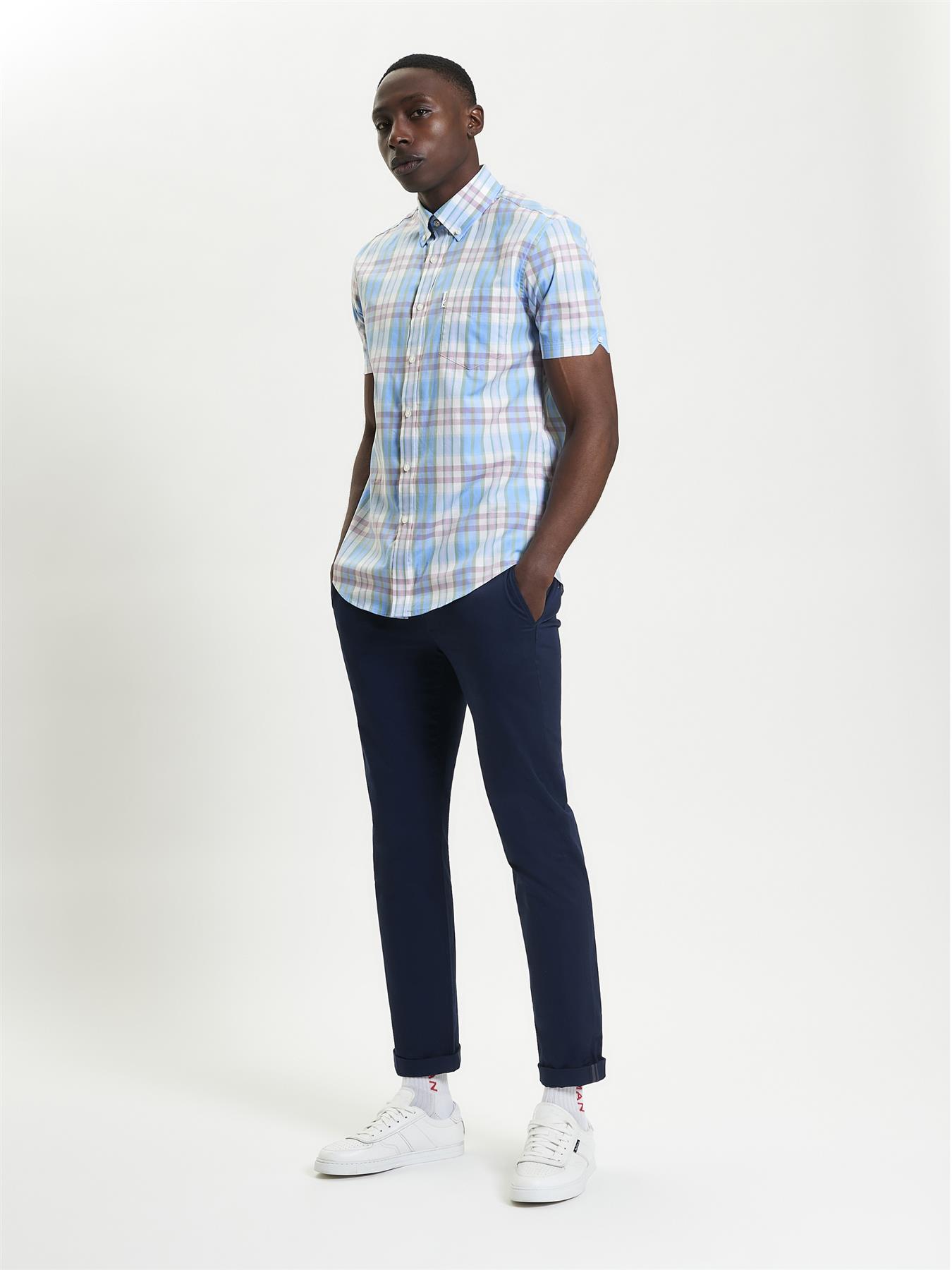 Ben Sherman Irregular Check Short Sleeve Shirt For Men in 2 Colours, 2XL-5XL - Picture 12 of 12