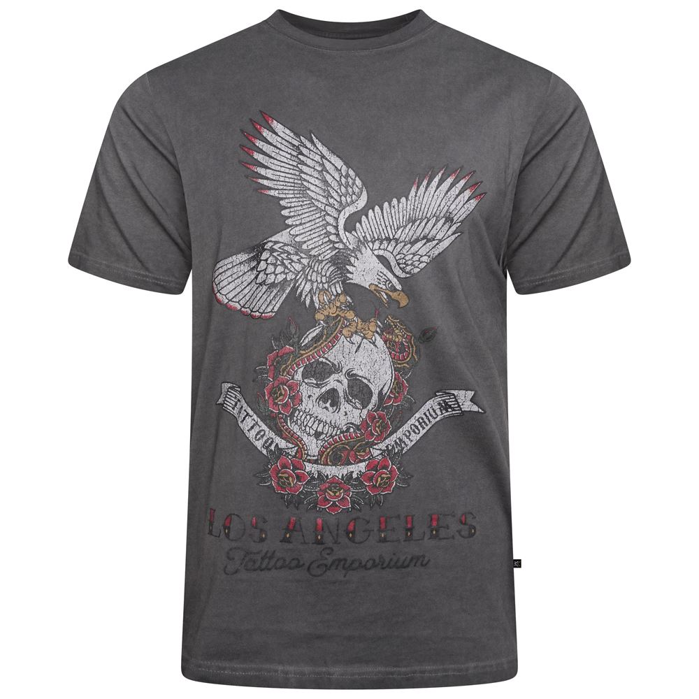 KAM Totenkopf und Adler Rundhalsausschnitt T-Shirt für Herren in 2 Farben, 2XL-8XL - Bild 2 von 3