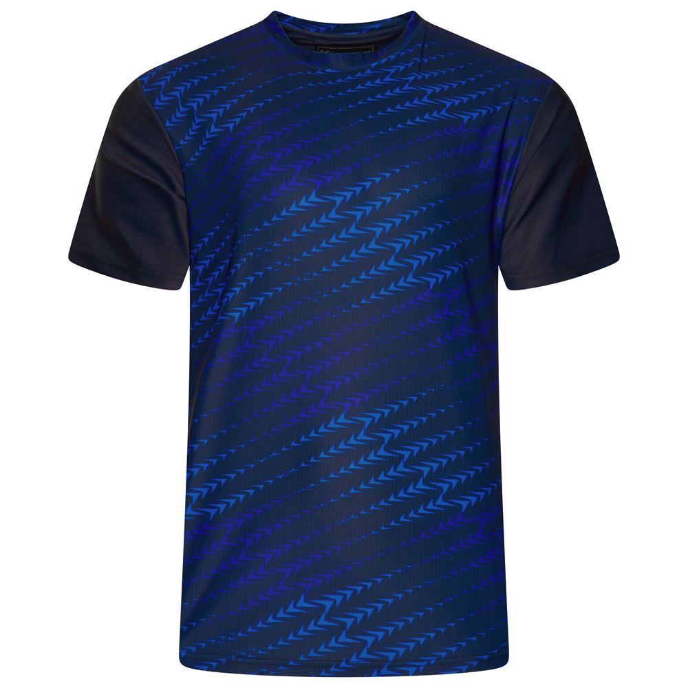 KAM Active Performance Sports Print Tee For Men in Navy, 2XL-8XL