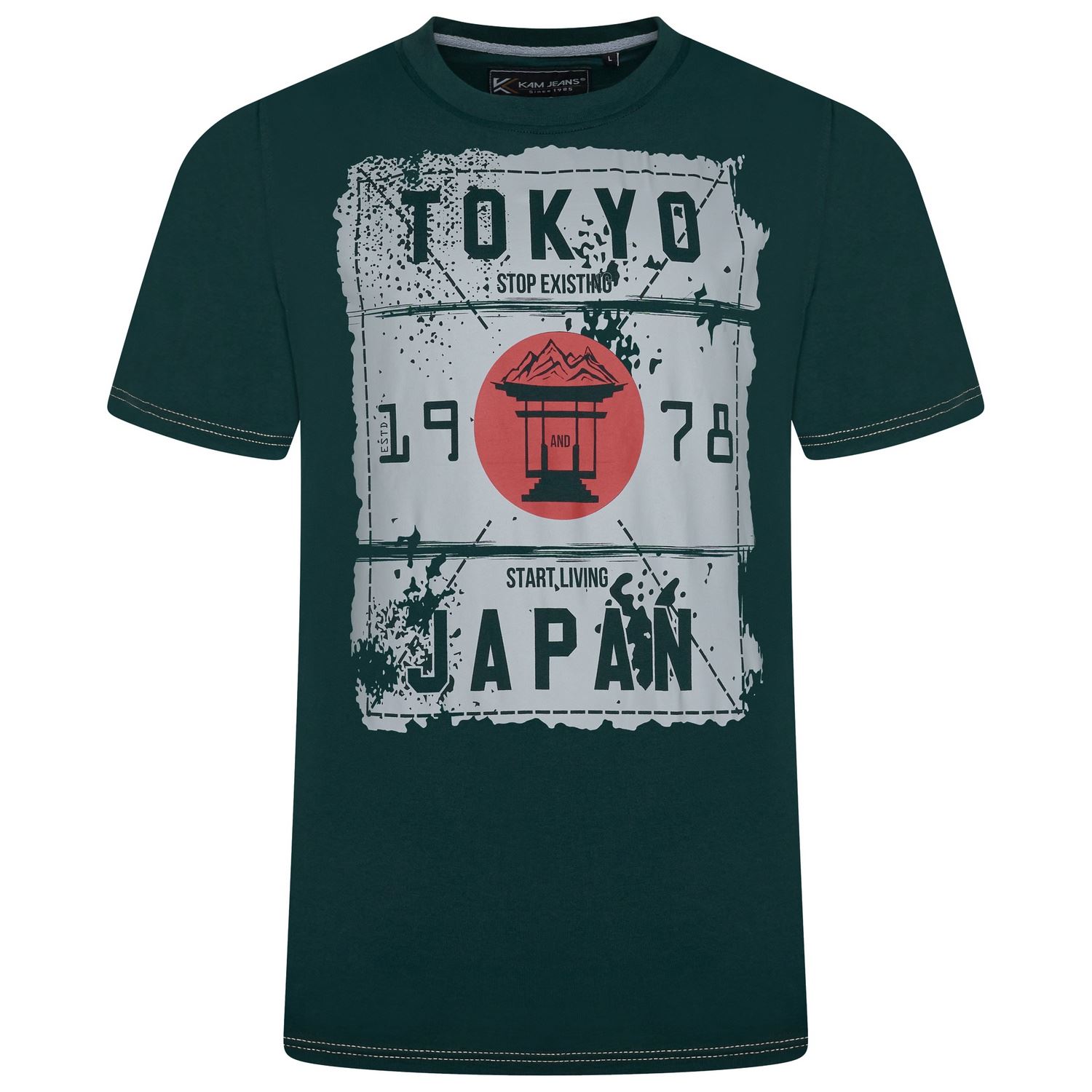 KAM Tokyo Japan Printed Tee For Men in 3 Colours, 2XL-8XL