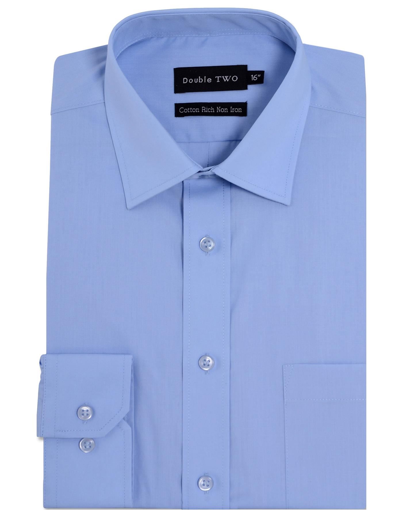 Cuello Camisa Formal Doble Dos Para Hombre Manga Larga Algodón Rico Talla 14.5 A 23 - Imagen 21 de 42