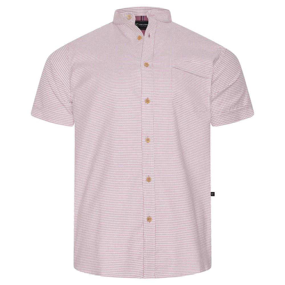 KAM Short Sleeve Mini Weave Grandad Shirt For Men in 3 Colours, 2XL-8XL