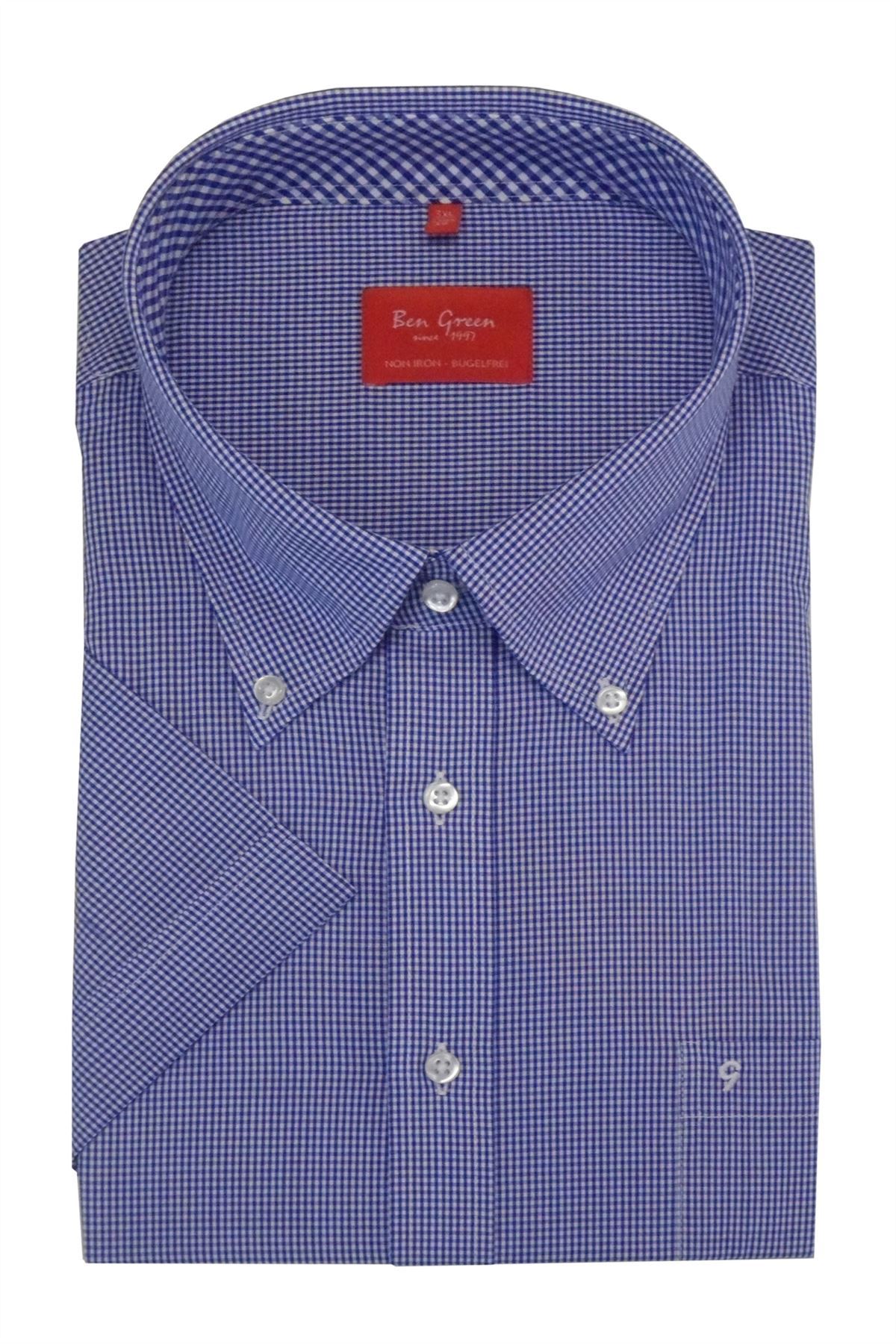 Da Uomo Ben Sherman quadretti manica corta Camicia in Nero-Manica Corta-Button Down