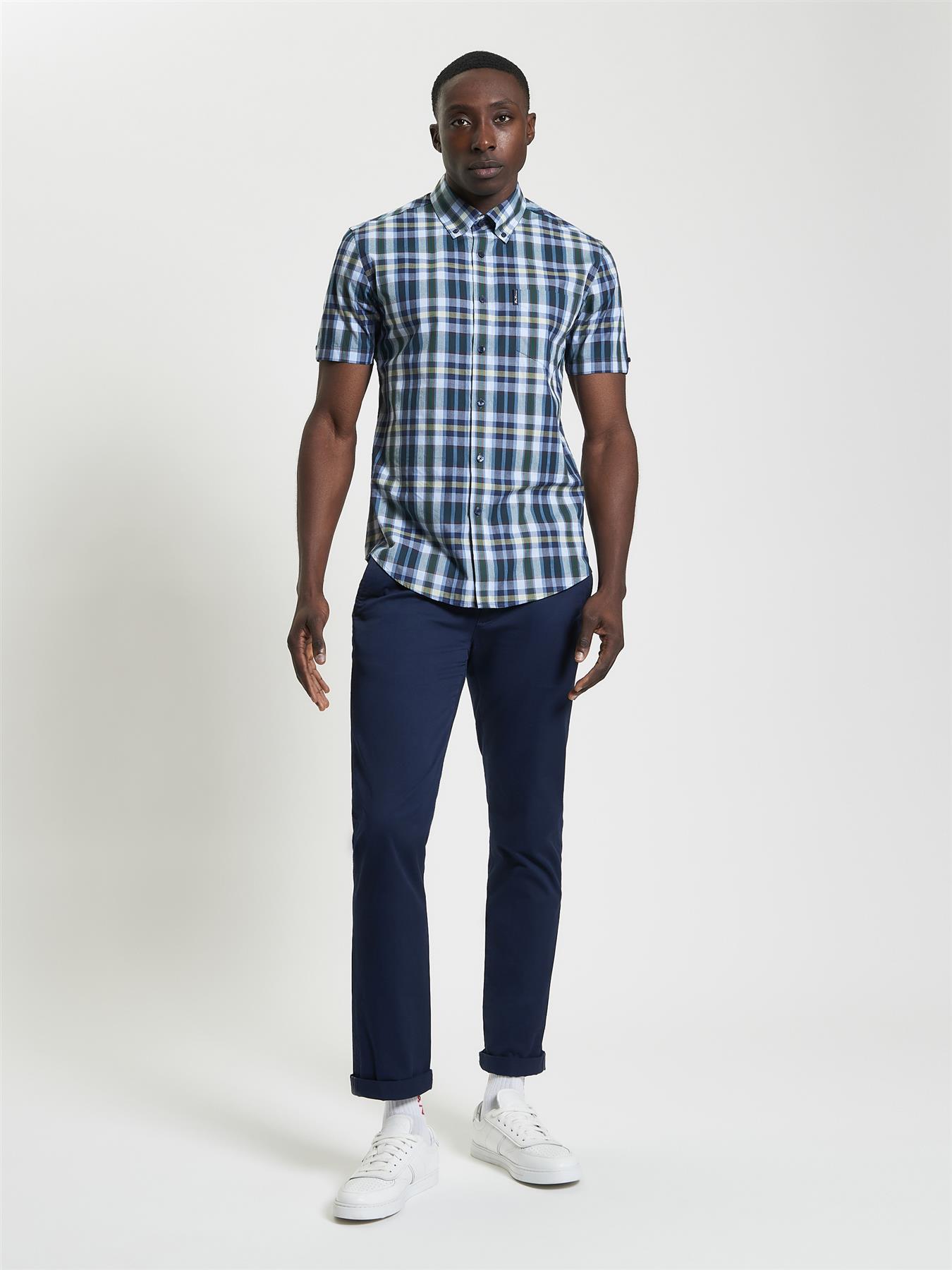 Ben Sherman Irregular Check Short Sleeve Shirt For Men in 2 Colours, 2XL-5XL - Picture 7 of 12
