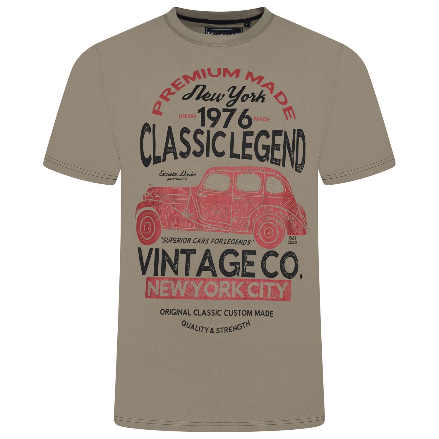 KAM Classic Legends Printed Tee For Men in 3 Colours, 2XL-8XL