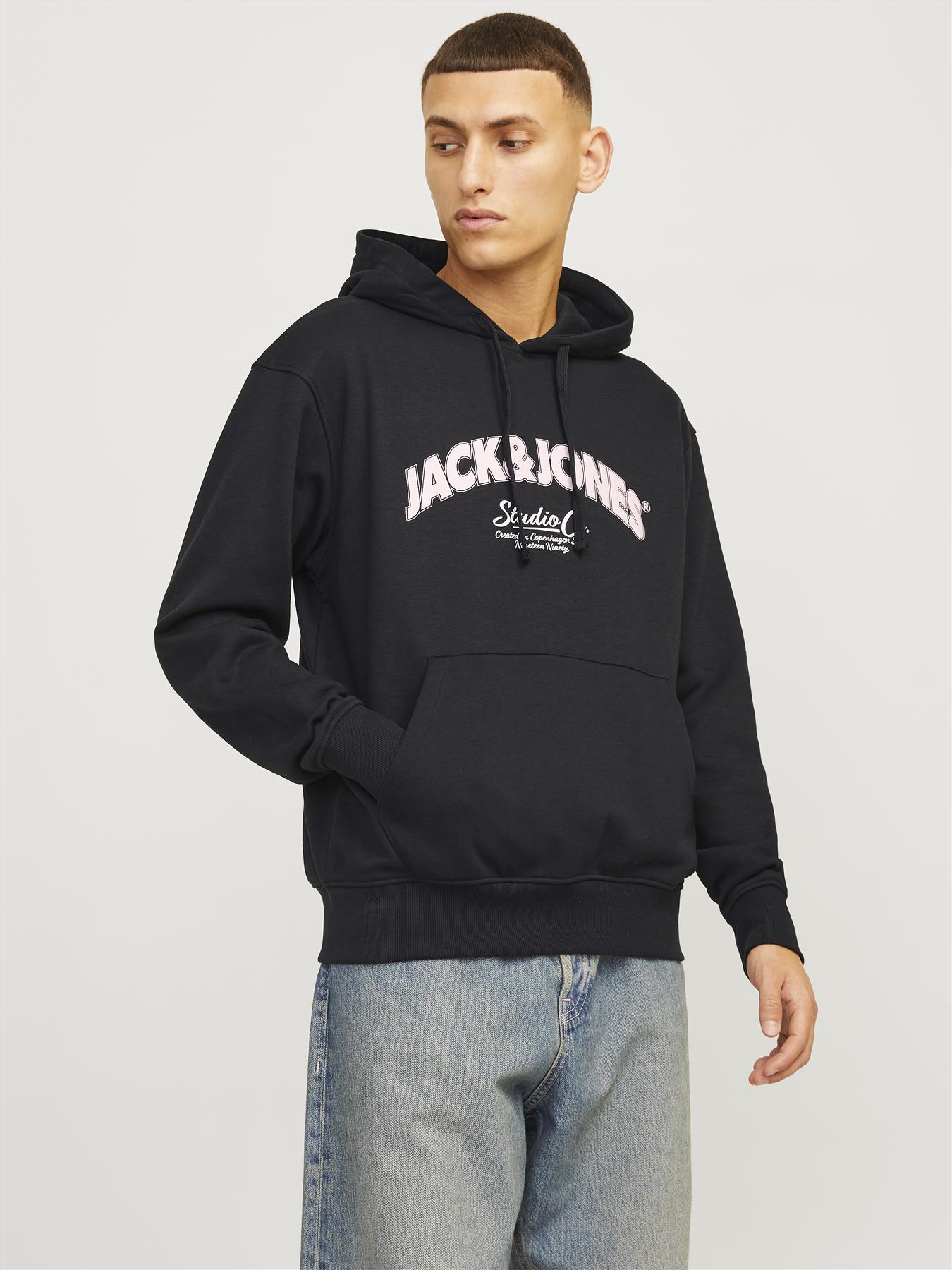 Jack & Jones Big Sweat Hoodie For Men (JORBRONX ARCH) in Black, L-XL - Picture 4 of 5