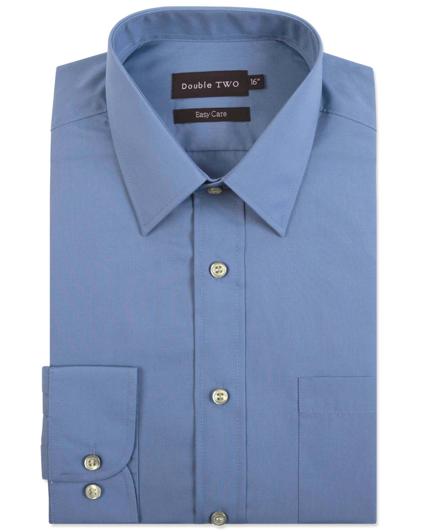 Camisa de manga larga Double Two para hombre calce clásico mezcla de algodón (3300) talla 15-23 - Imagen 33 de 74
