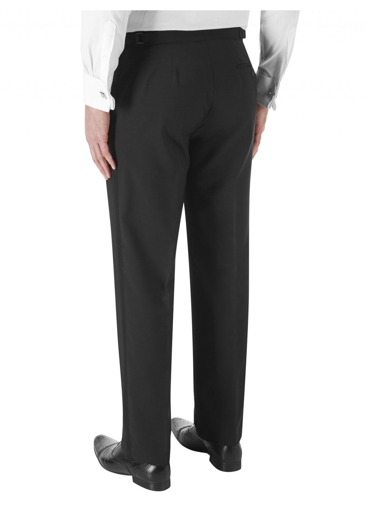 Poly Wool Black Dress Trousers Waist 38/" Inside Leg 34/"